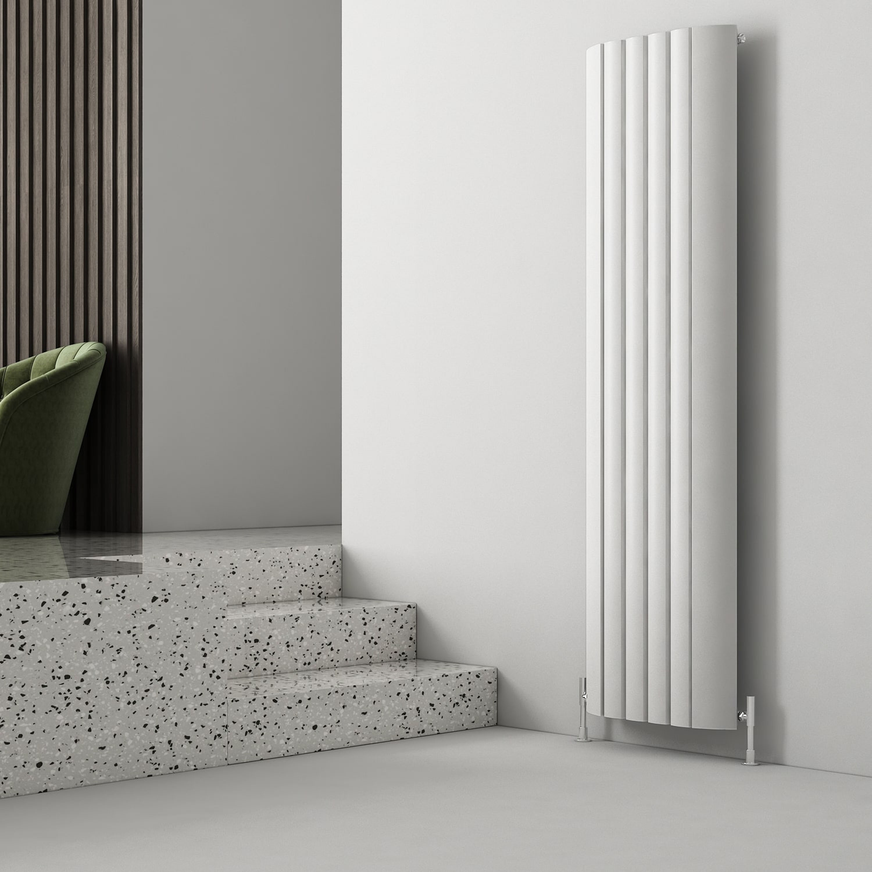 Carisa Gaia Oval Single Panel Vertical Aluminium Radiator