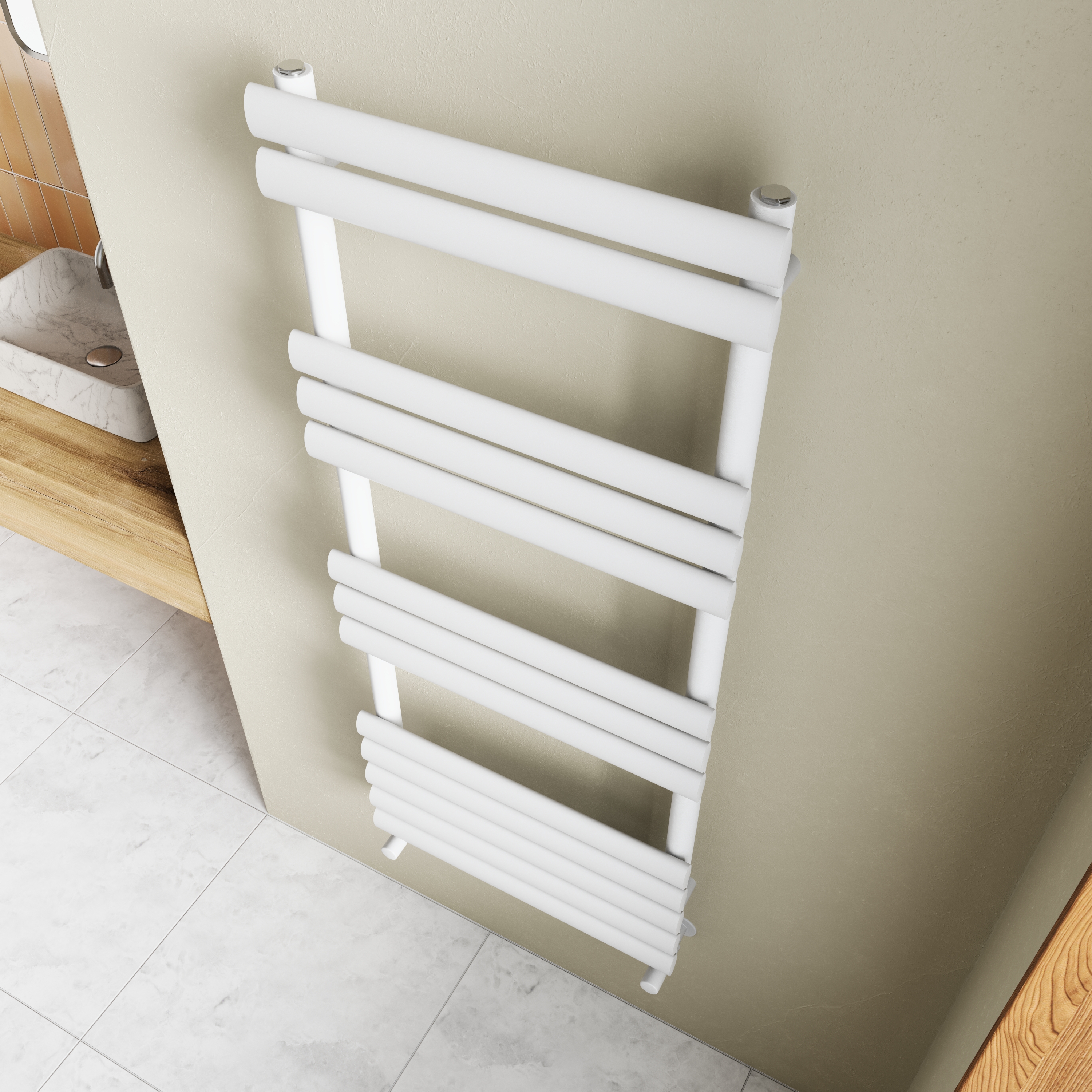 Toasty Eden Matt White Heated Towel Rail