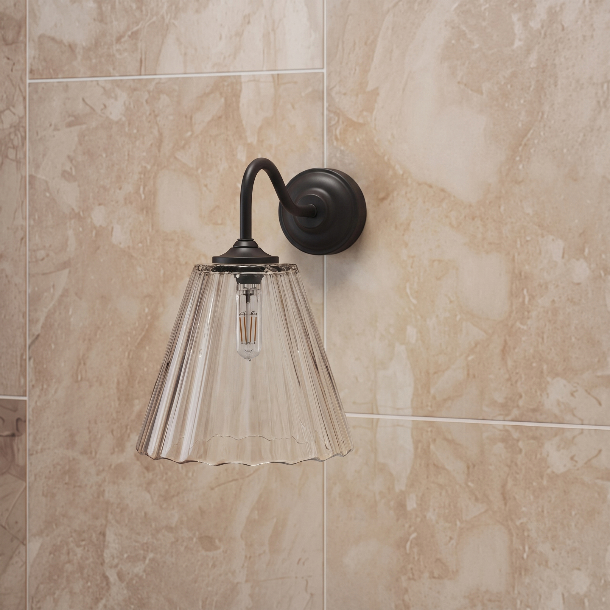 Butler & Rose Fluted Glass Shade Wall Light