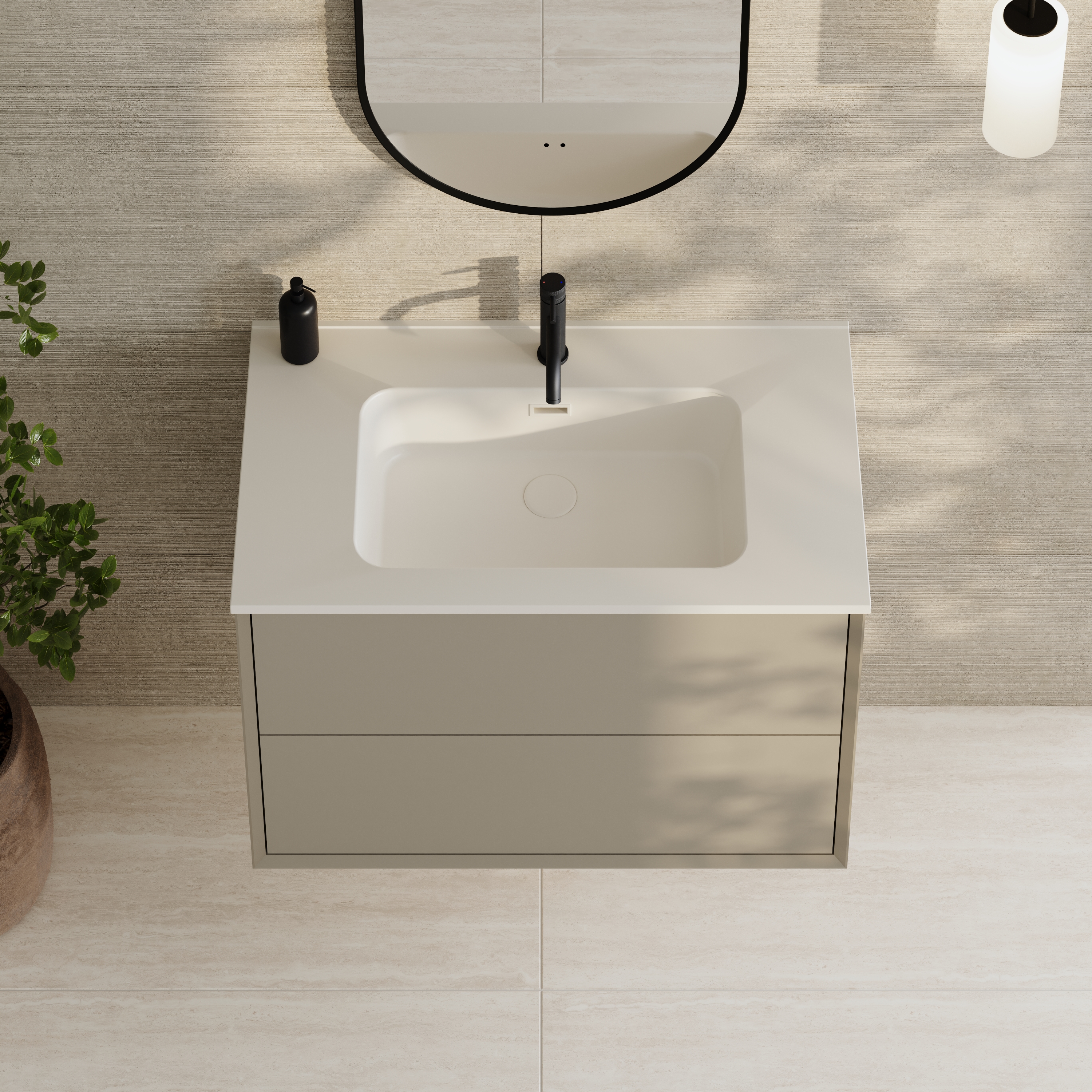 Oslo 800mm Wall Mounted Vanity Unit & Matt White Basin