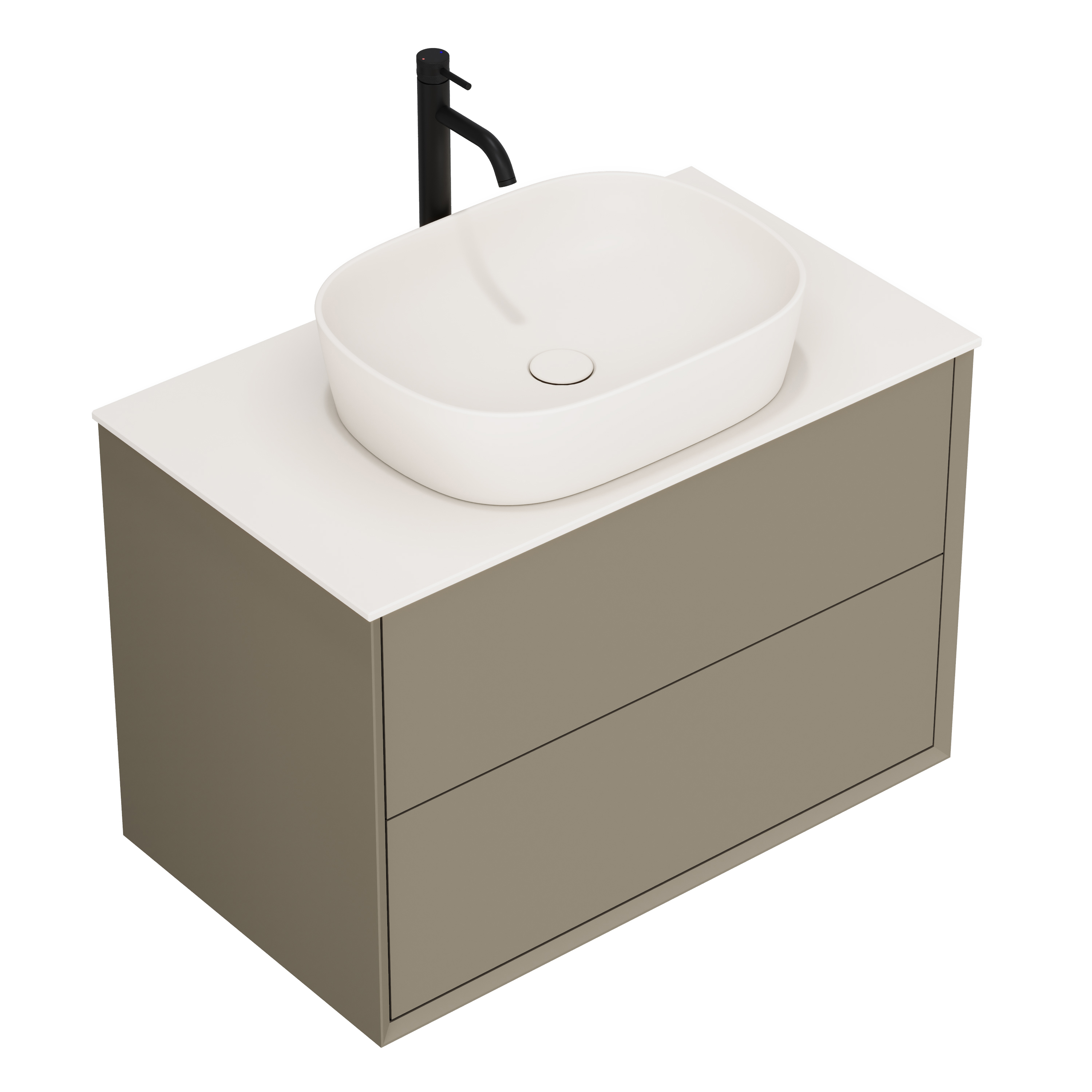 Oslo 800mm Wall Mounted Vanity Unit & Sintered Stone Countertop
