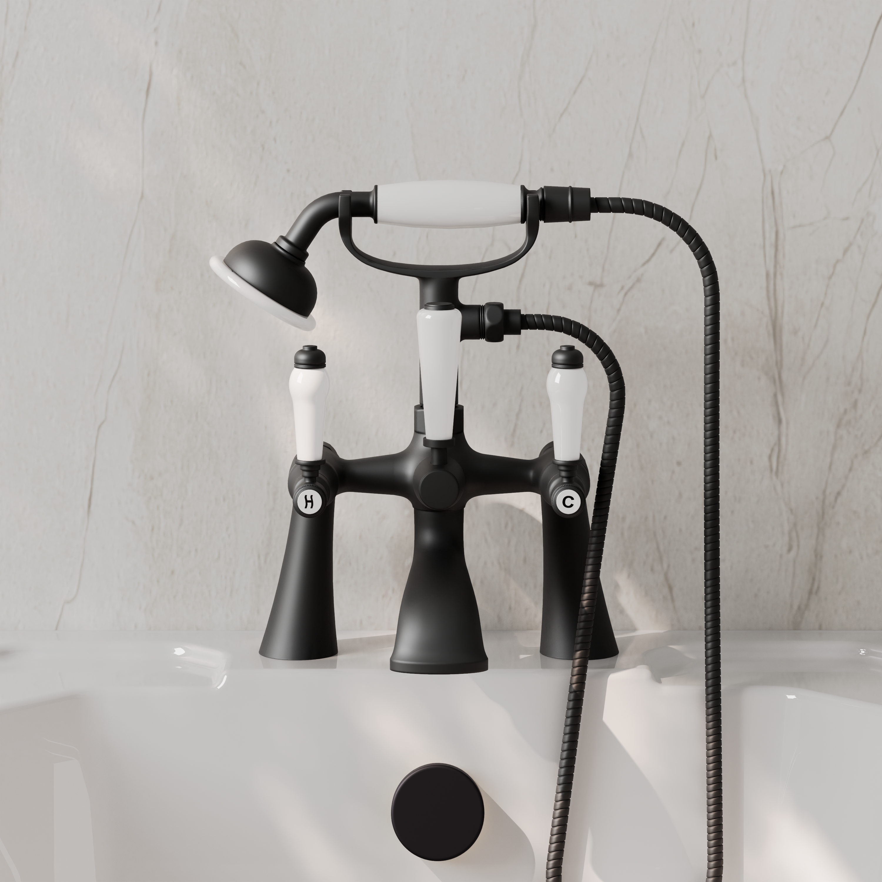 Butler & Rose Eliza Lever Deck Mounted Bath Shower Mixer Tap