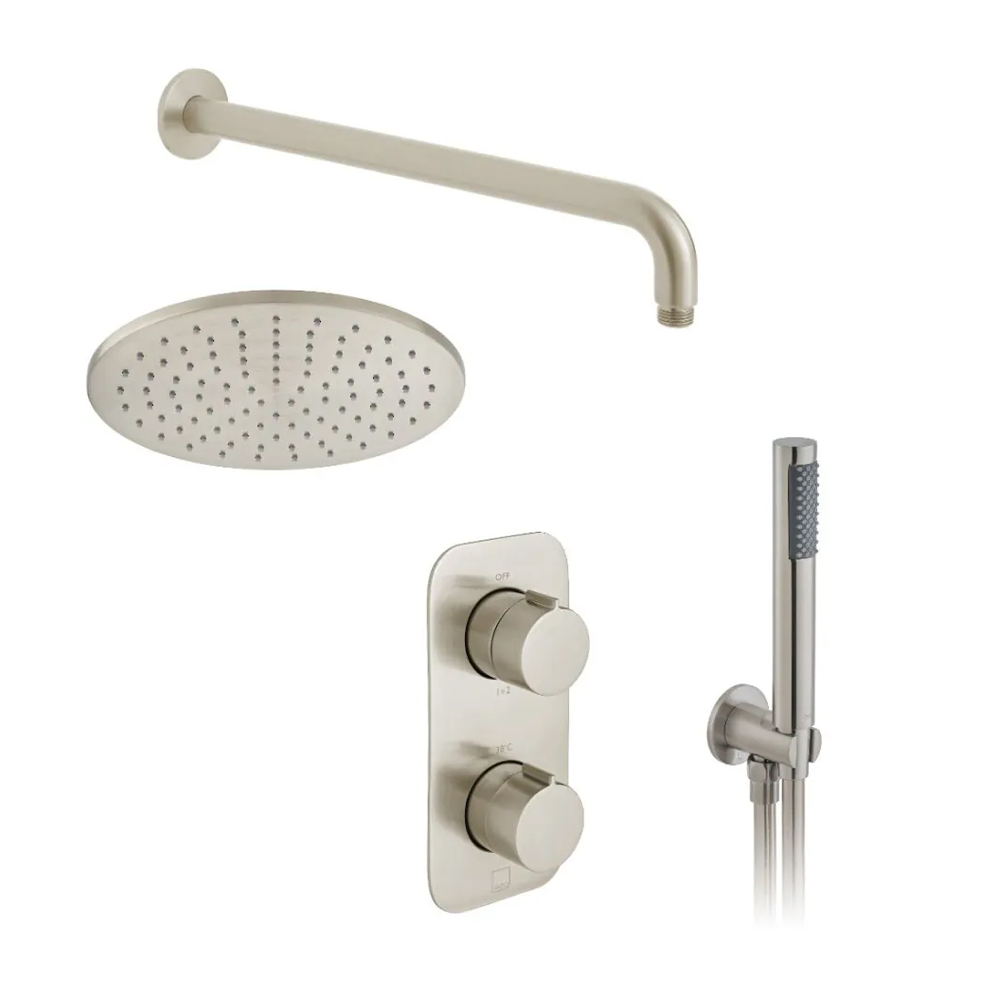 Vado Individual Tablet Altitude 2 Outlet Concealed Thermostatic Valve, Fixed Head & Shower Handset Kit