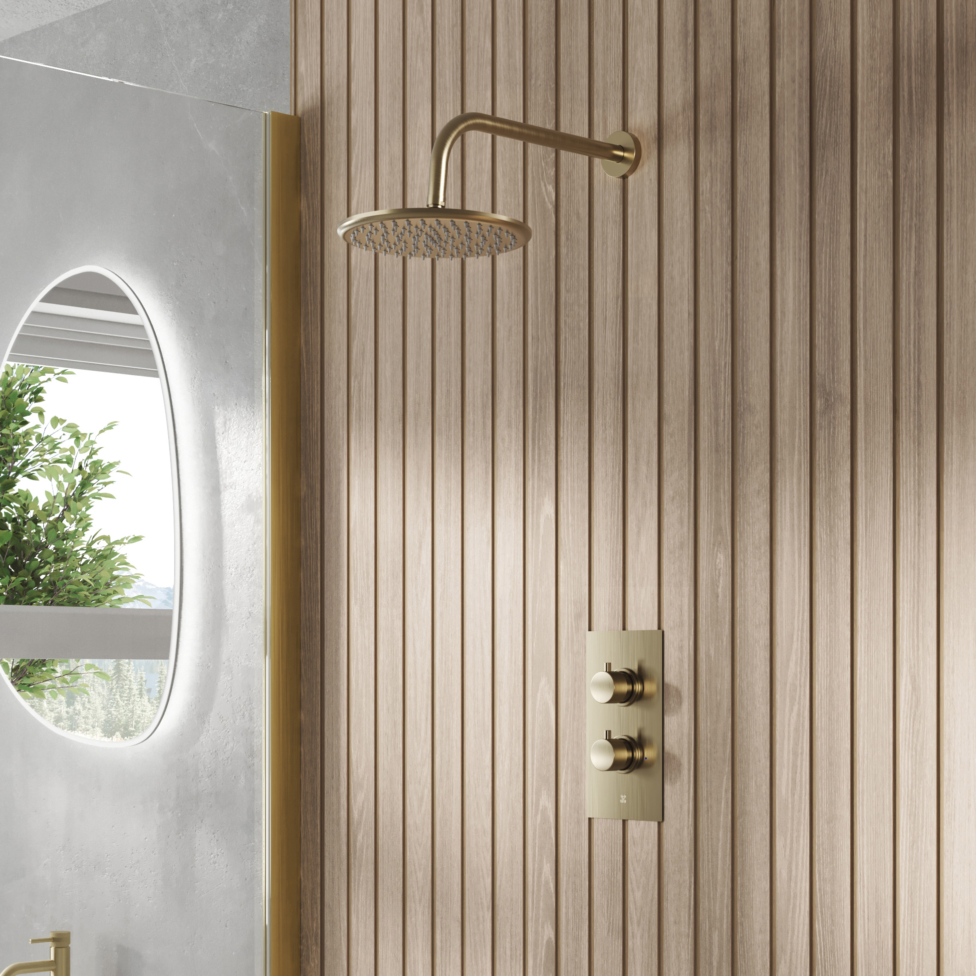 Core 1 Outlet Concealed Shower Valve & Wall Mounted Fixed Shower Head