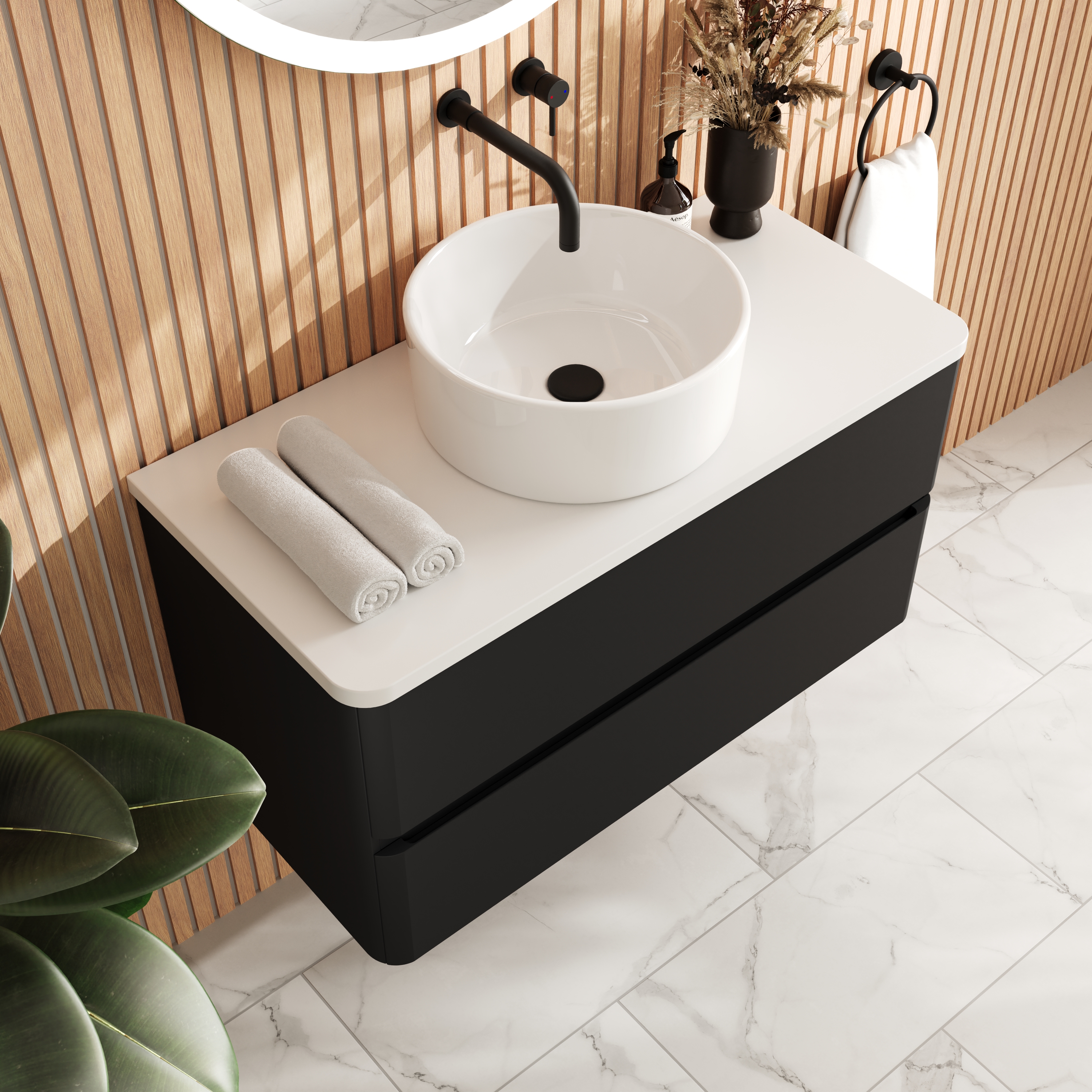 Drench Origin 900mm Wall Mounted Vanity Unit & Countertop