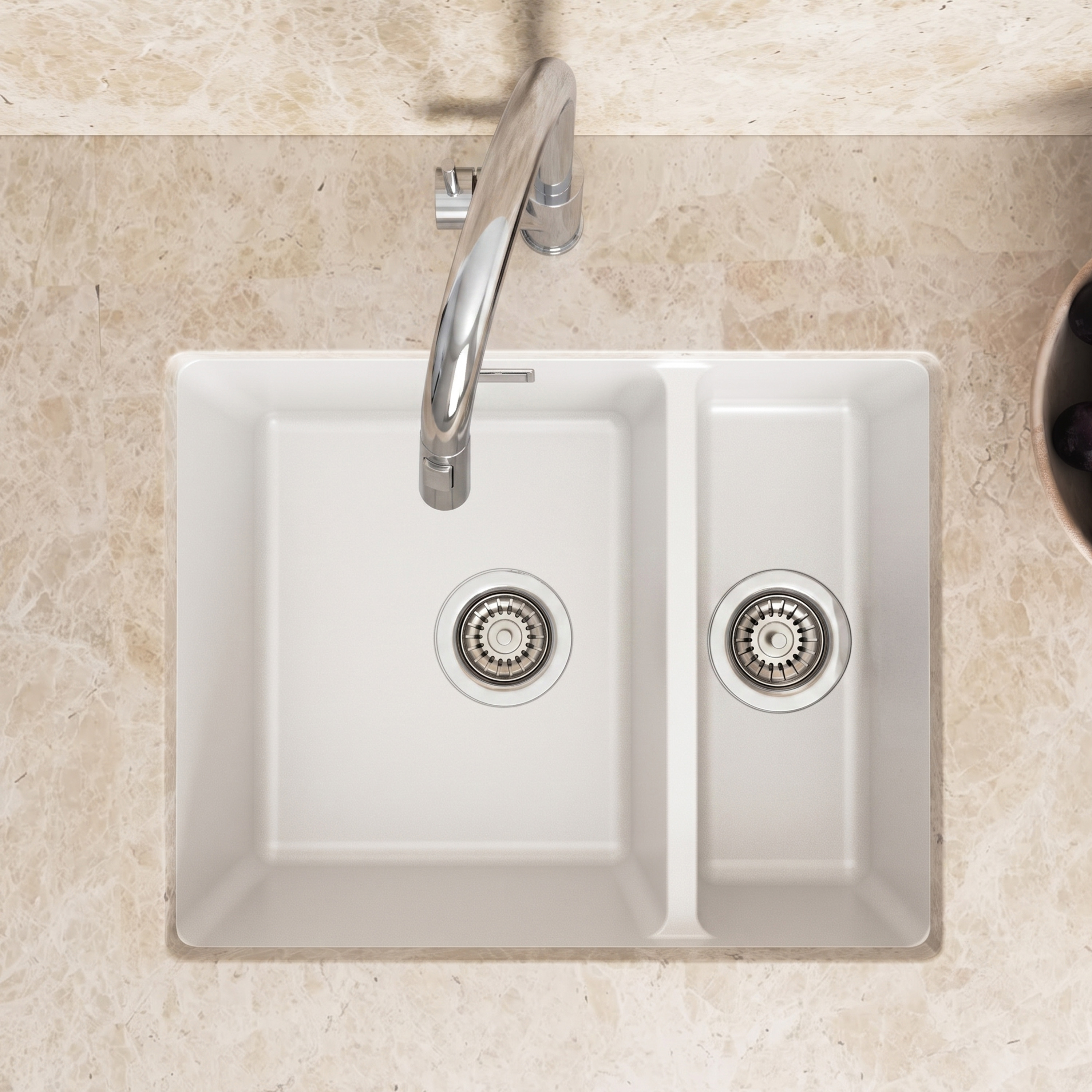 Vellamo Terra 1.5 Bowl Granite Composite Inset/Undermount Kitchen Sink & Waste Kit - 555 x 460mm