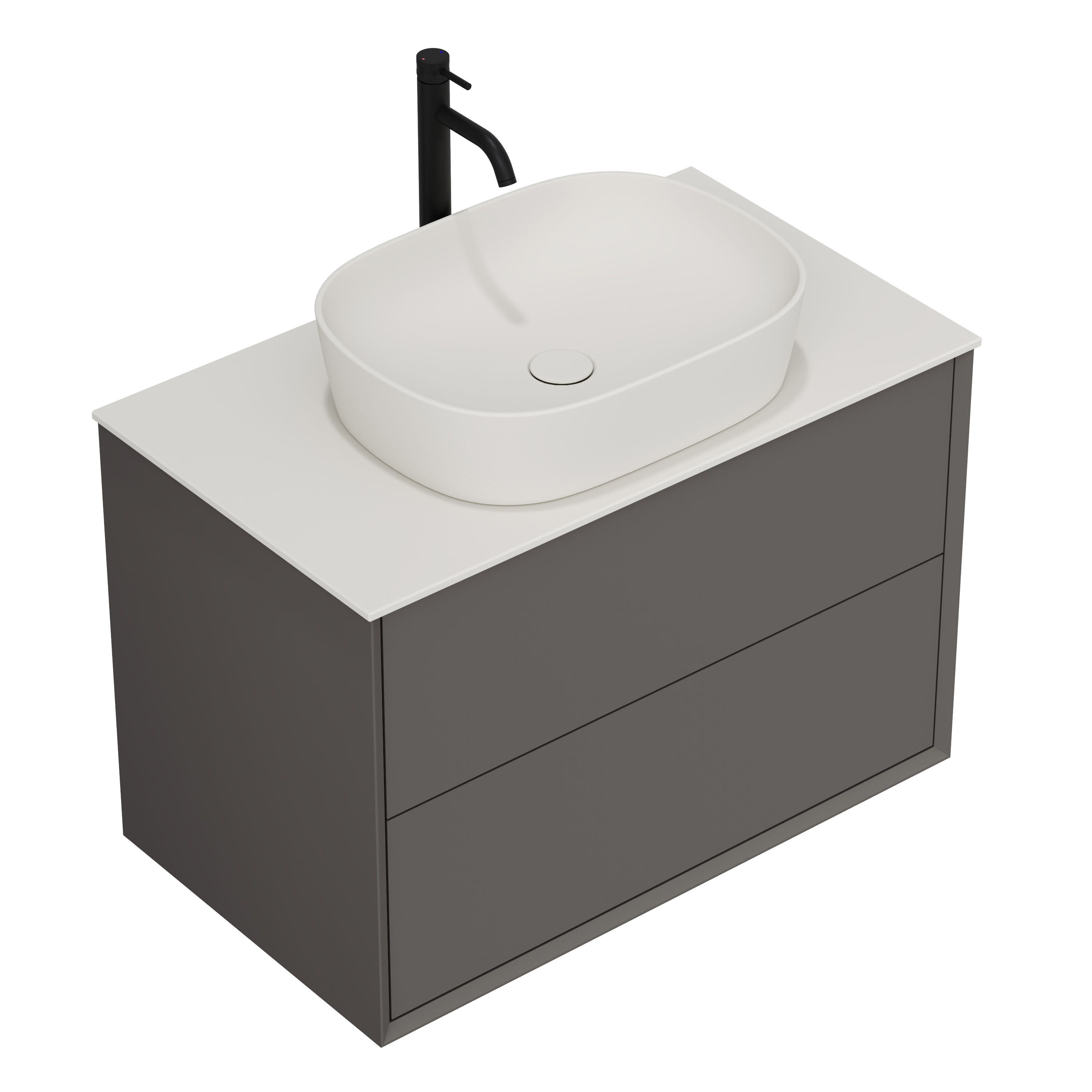 Oslo 800mm Wall Mounted Vanity Unit & Sintered Stone Countertop