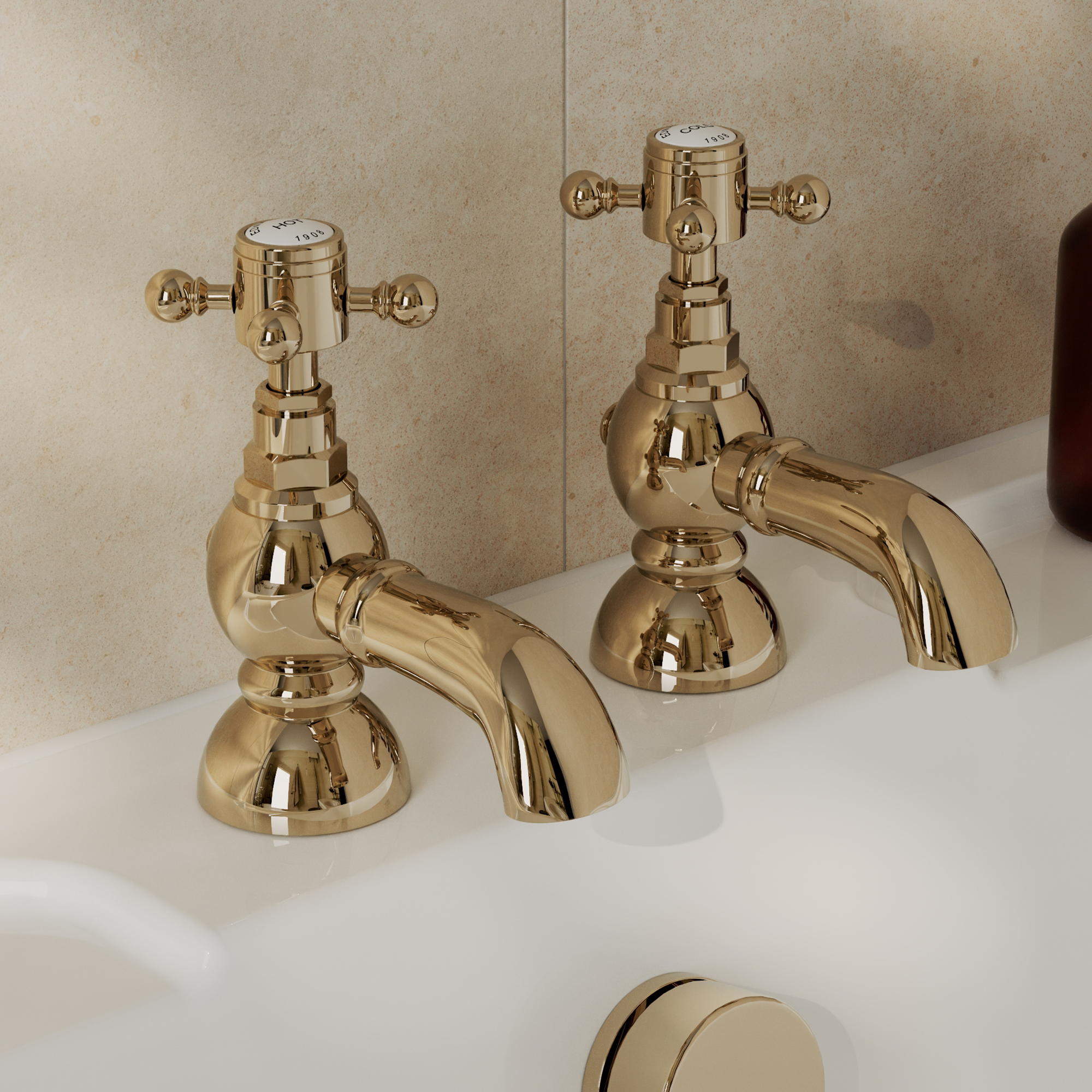 Butler & Rose Eliza Crosshead Bath Pillar Taps
