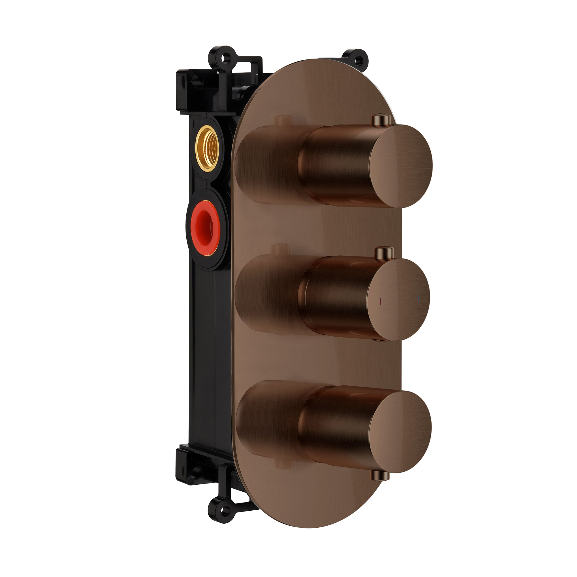 Harbour Clarity Brushed Bronze Shower Package with 2 Outlet Valve, Wall Shower Kit and Overflow Bath Filler