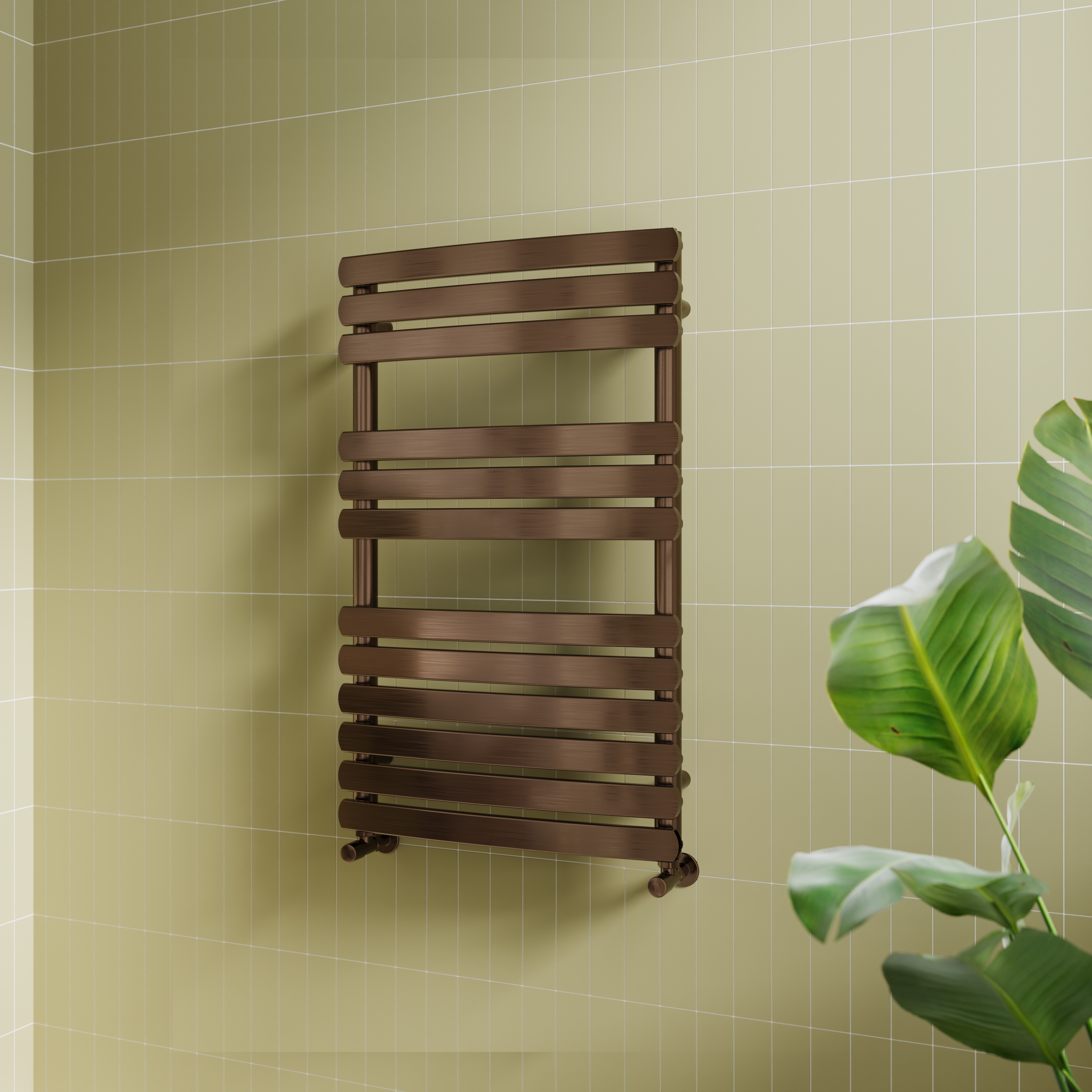 Toasty Solace Brushed Bronze Curved Heated Towel Rail
