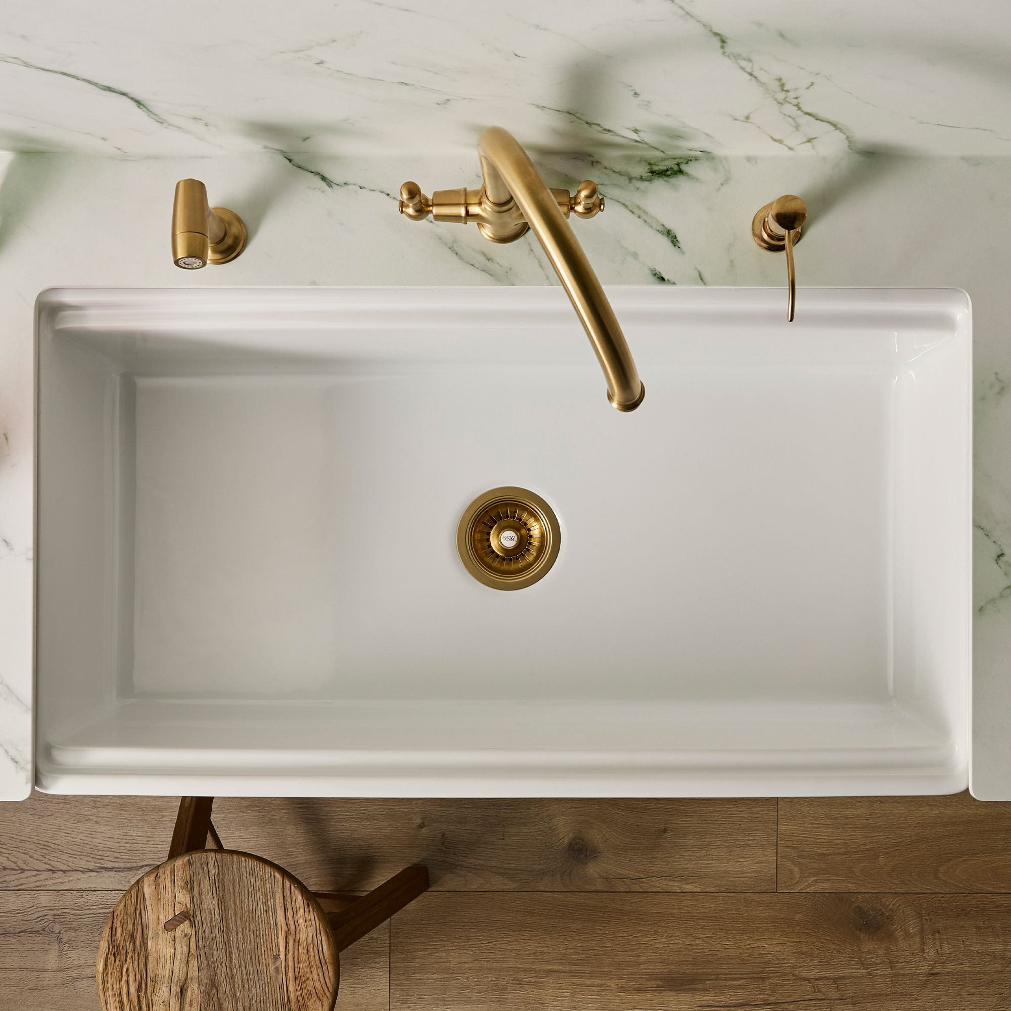 Thomas Denby Seaton Smart 1 Bowl Fireclay Ceramic Butler Workstation Kitchen Sink - 914 x 483mm