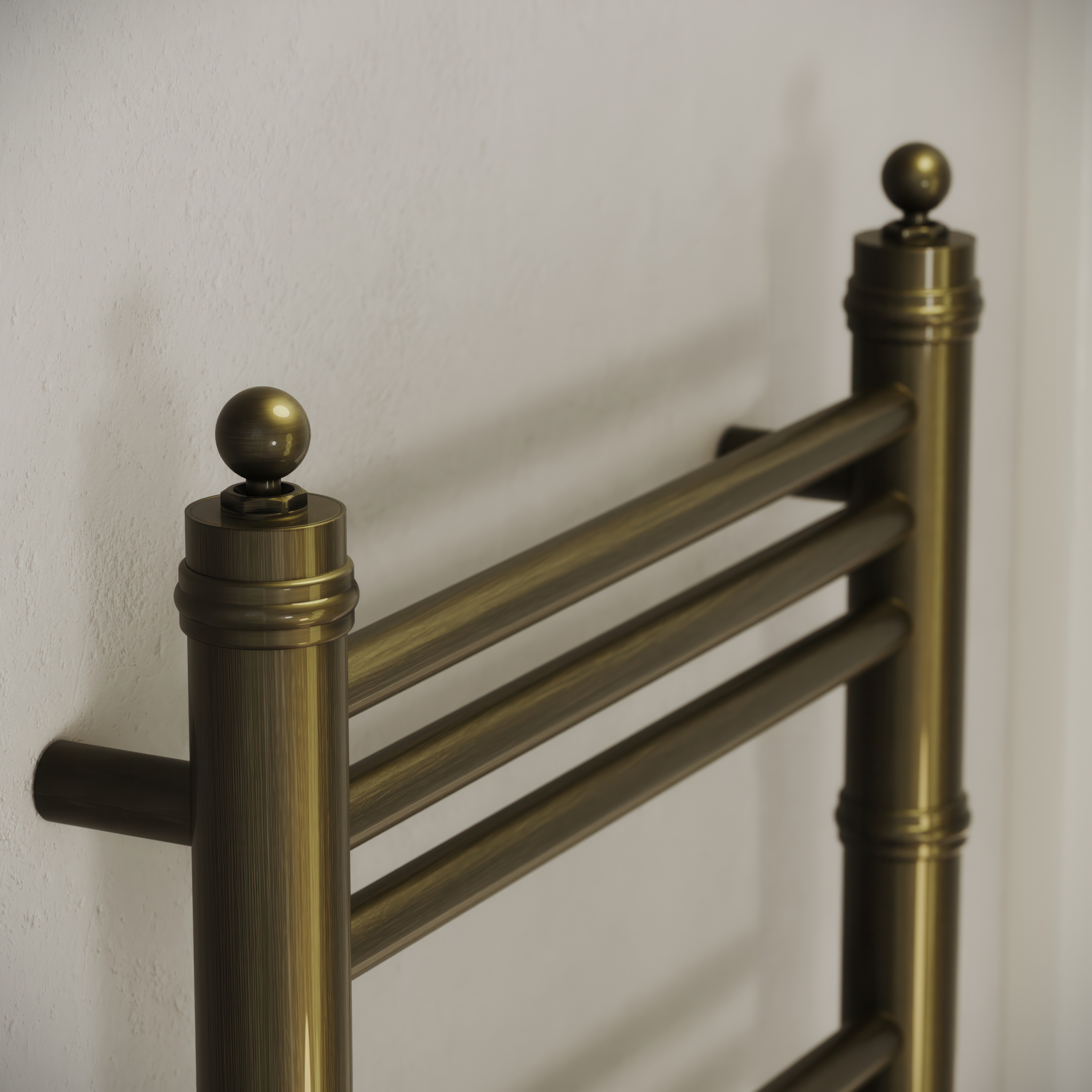 Toasty Vale Antique Brass Traditional Ladder Heated Towel Rail