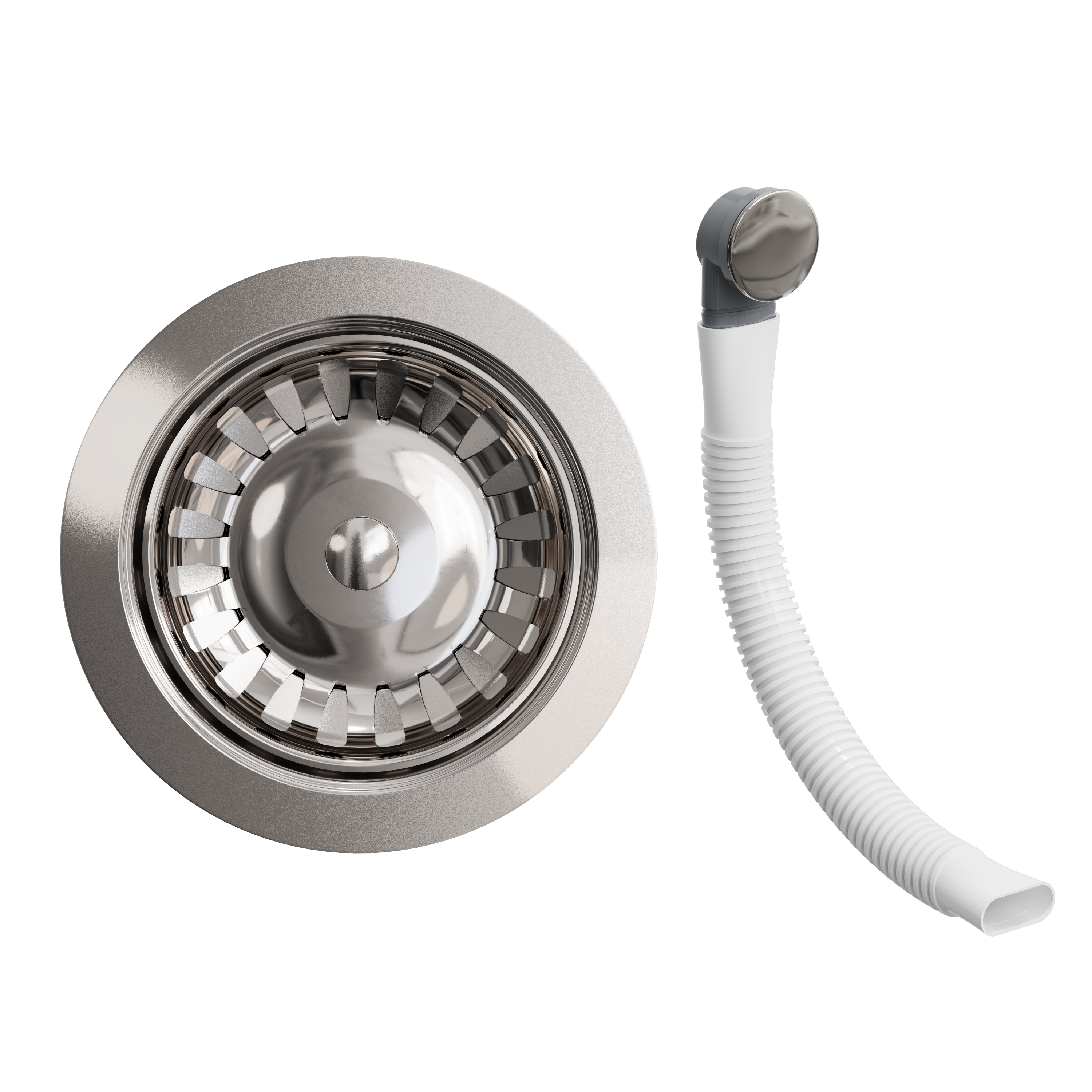 Butler & Rose Premium 90mm Kitchen Sink Strainer Waste & Round Overflow