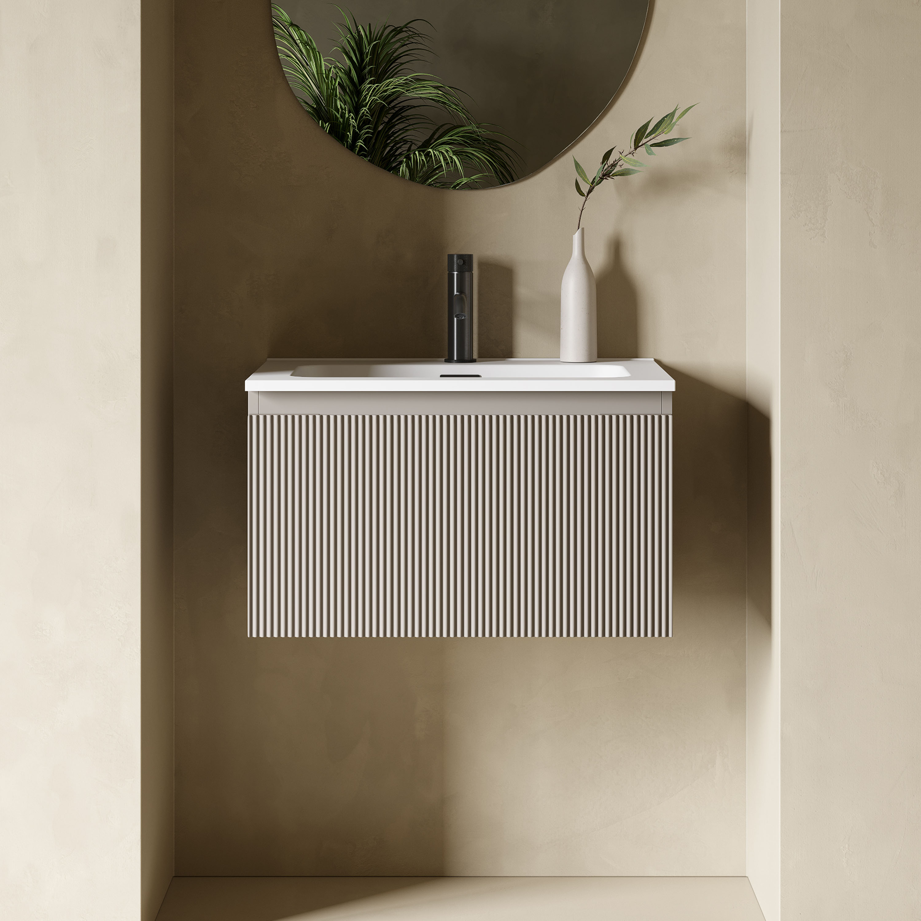 Drench Groove Fluted Furniture Sample - Soft Coffee