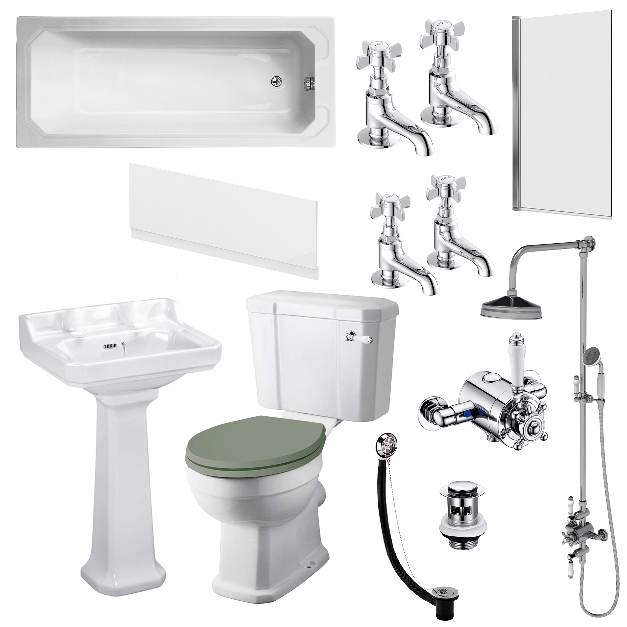 Butler & Rose Catherine Bathroom Suite with Shower Bath