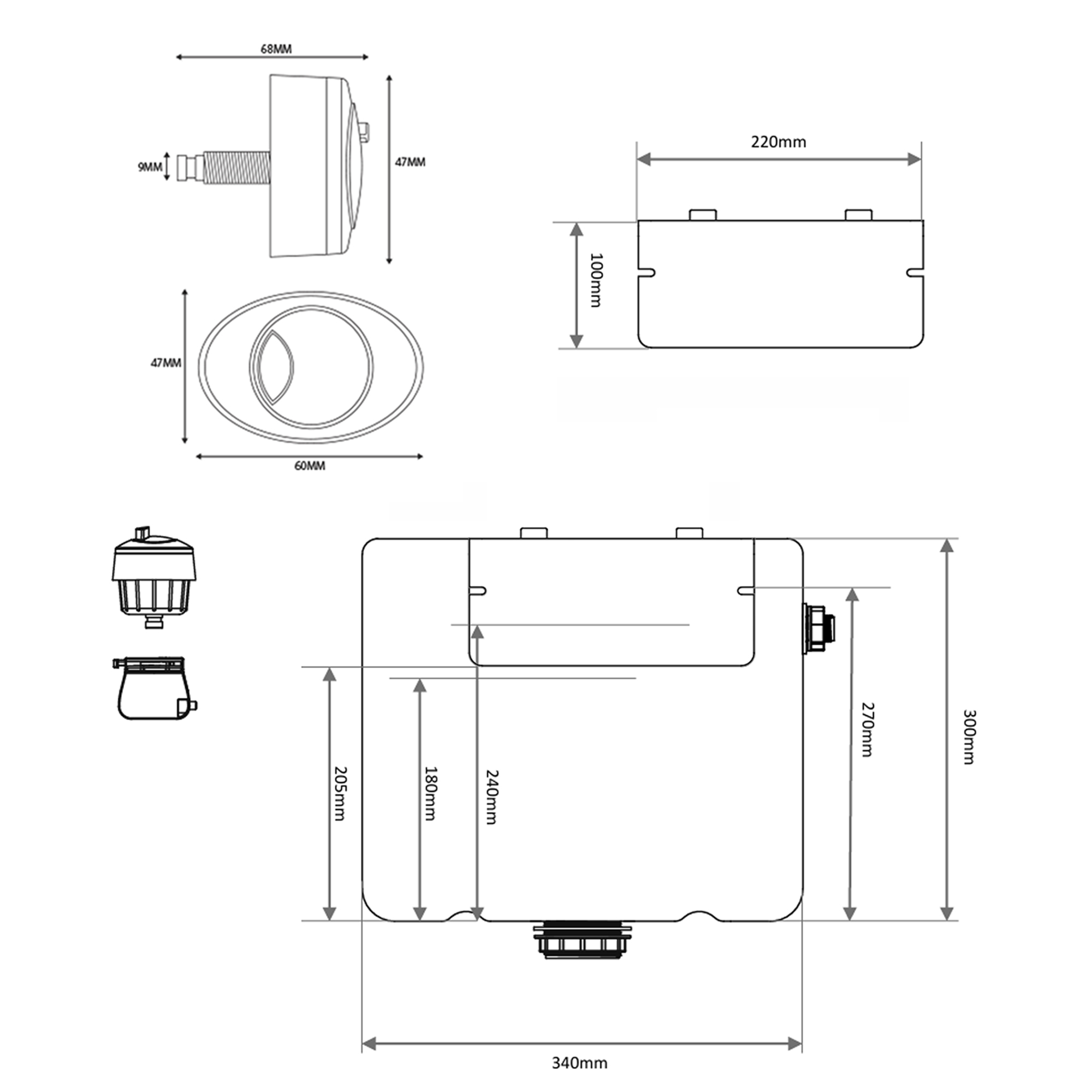 Vellamo Aspire 1100mm 2 Door Combination Basin & Toilet Unit with Matt Black Handles & Overflow Cover - Gloss White
