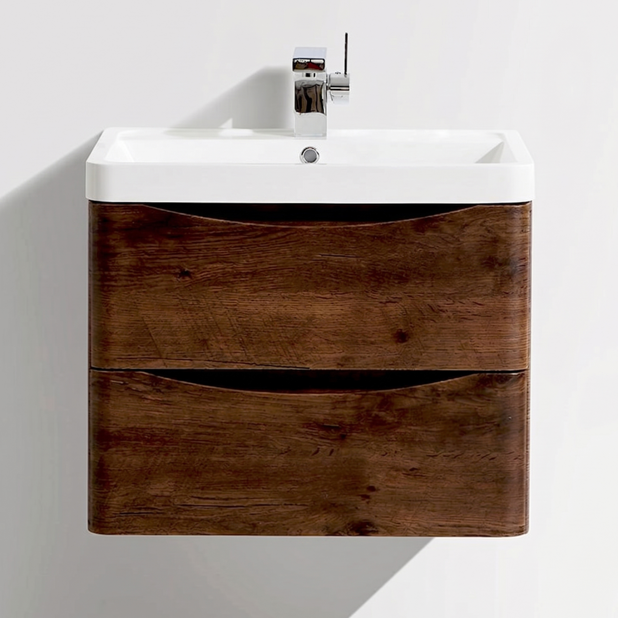 Harbour Clarity 600mm Wall Mounted Chestnut Vanity Unit & Basin