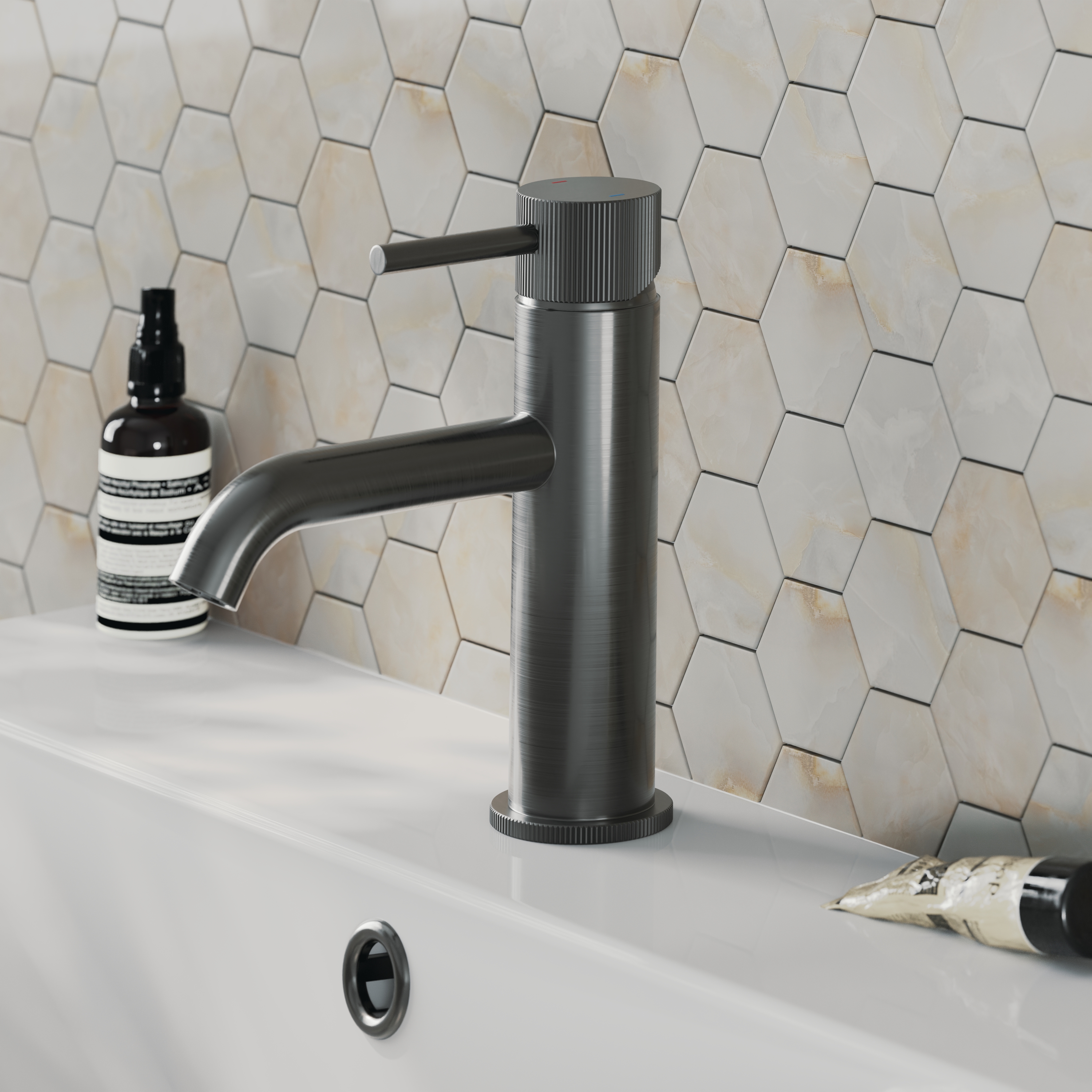 Harbour Fluted Mono Basin Mixer Tap & Waste