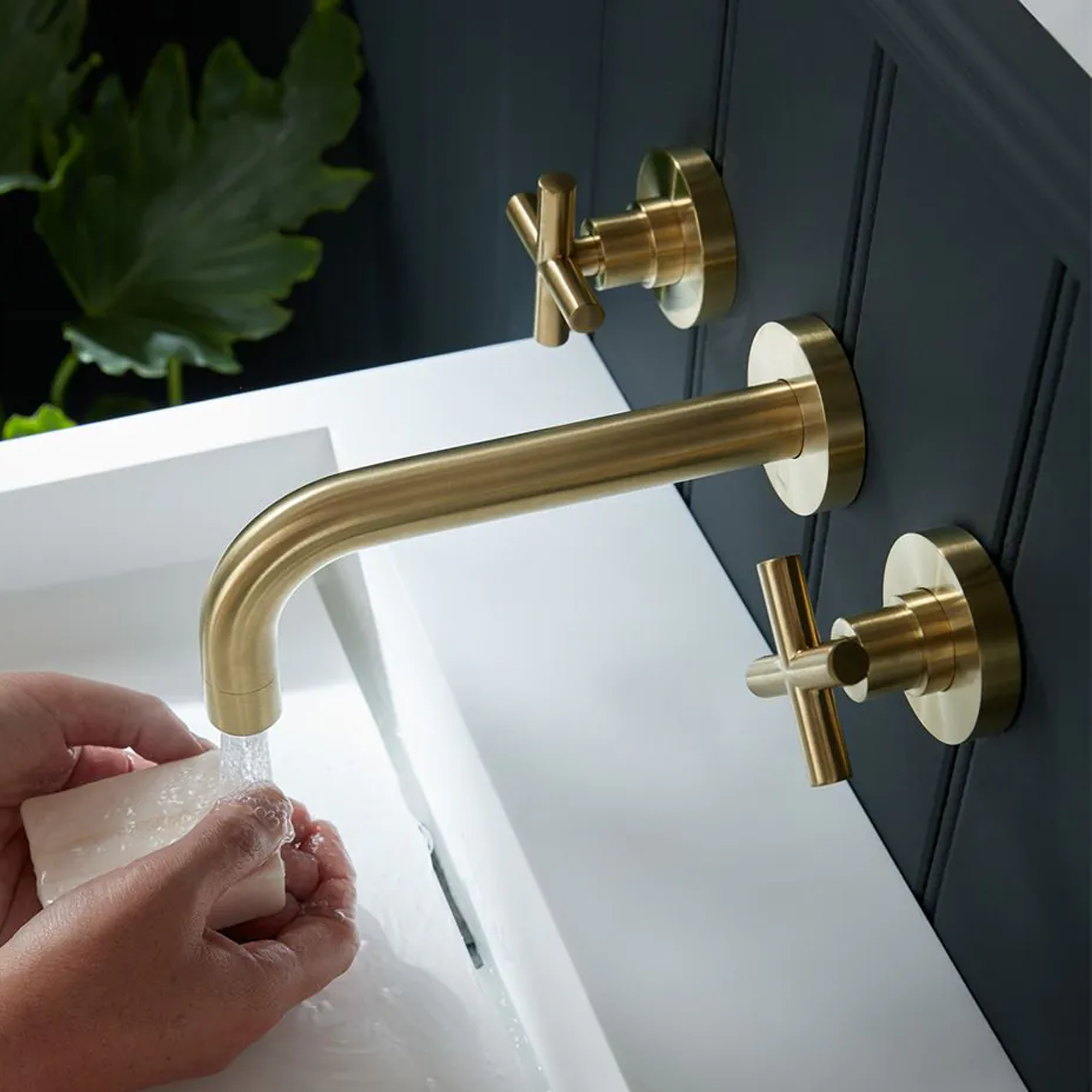 Vado Individual Elements 3 Hole Wall Mounted Basin Mixer Tap with 200mm Spout