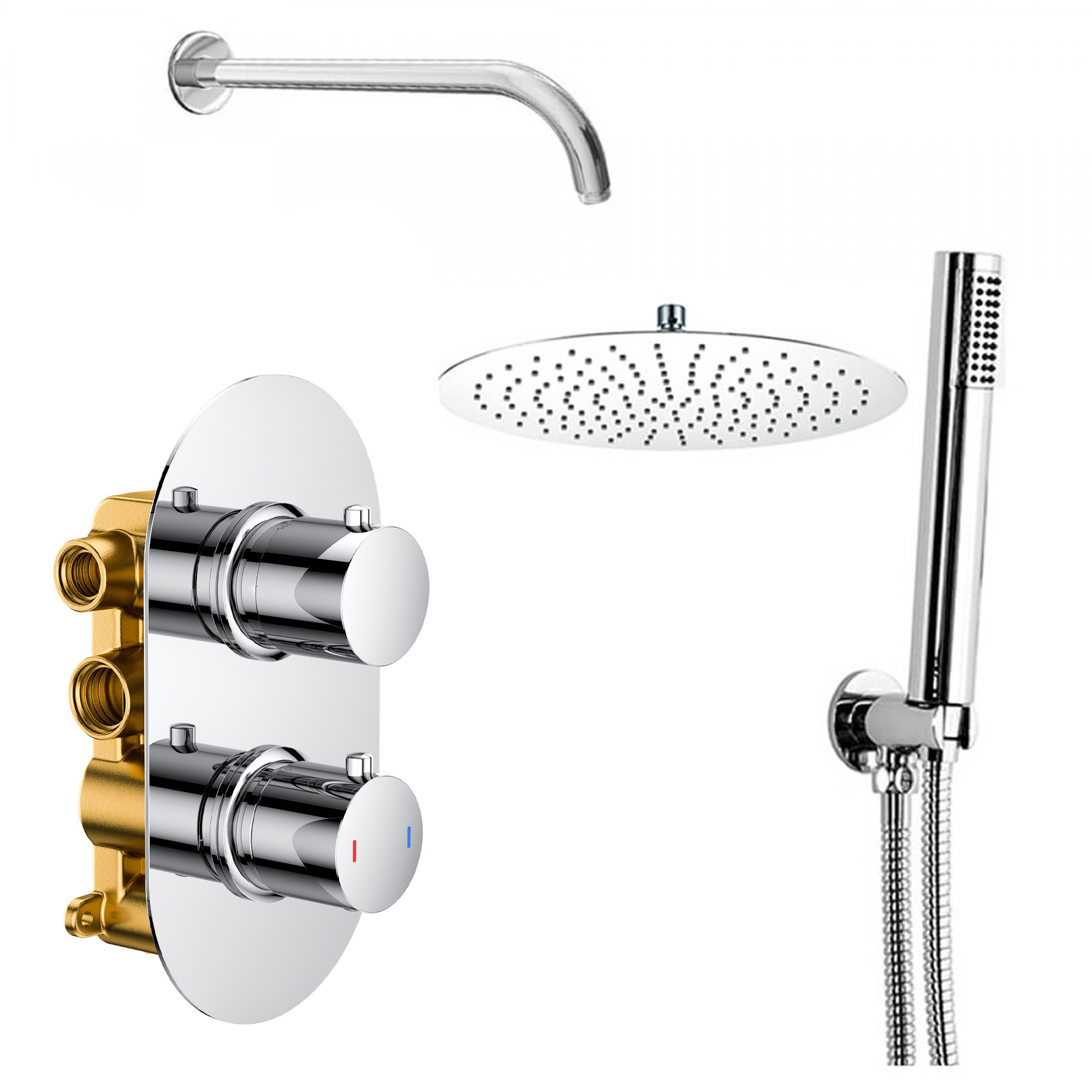 Holly Concealed Shower Valve, Fixed Shower Head & Handset