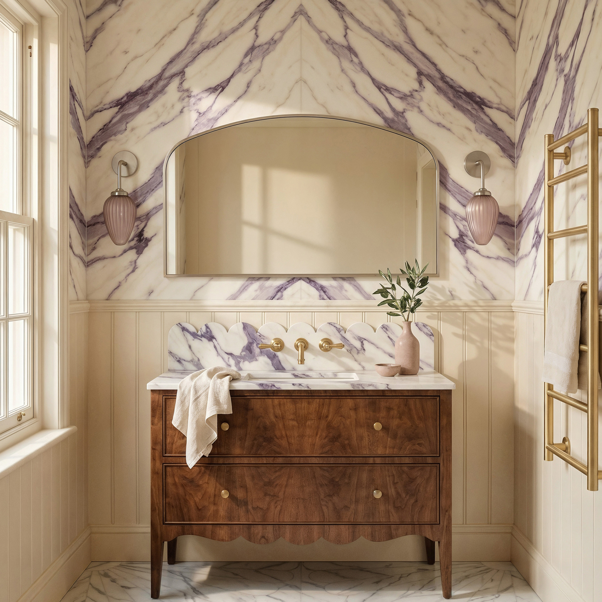 Origins Living Delphine Overmantle Arched Mirror - 1200 x 700mm