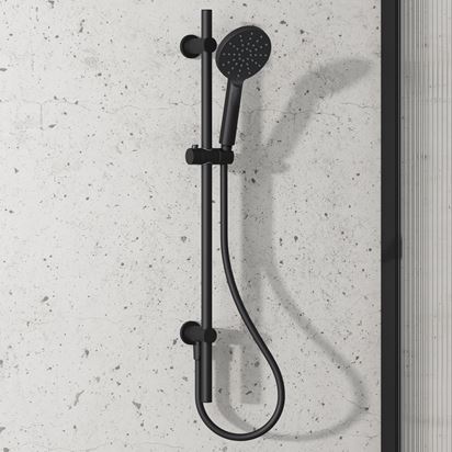Stainless Steel Shower Sliding Bar – Adjustable Handheld Shower Riser Rail With Wall Mount, Black Finish, For Family Bathrooms (Single Pole)