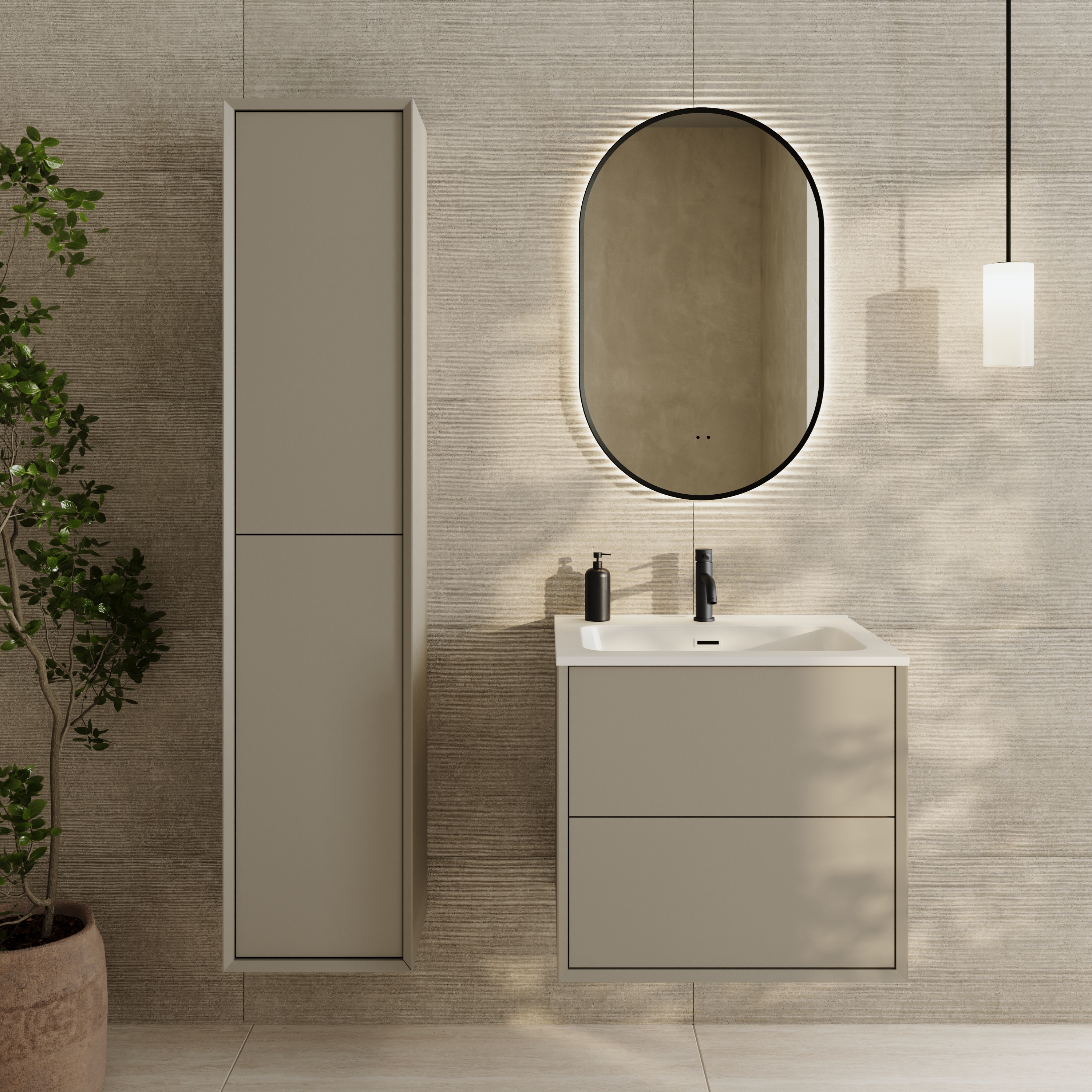 Oslo 1600mm Tall Wall Mounted Storage Unit