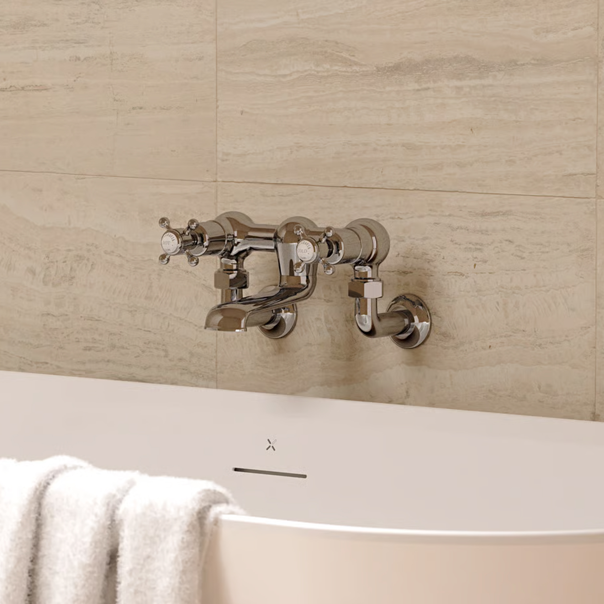 Crosswater Belgravia Crosshead Wall Mounted Bath Filler
