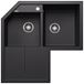 Blanco Metra 9 E Corner 1.5 Bowl Inset Black Silgranit Composite Kitchen Sink & Waste - 830 x 830mm