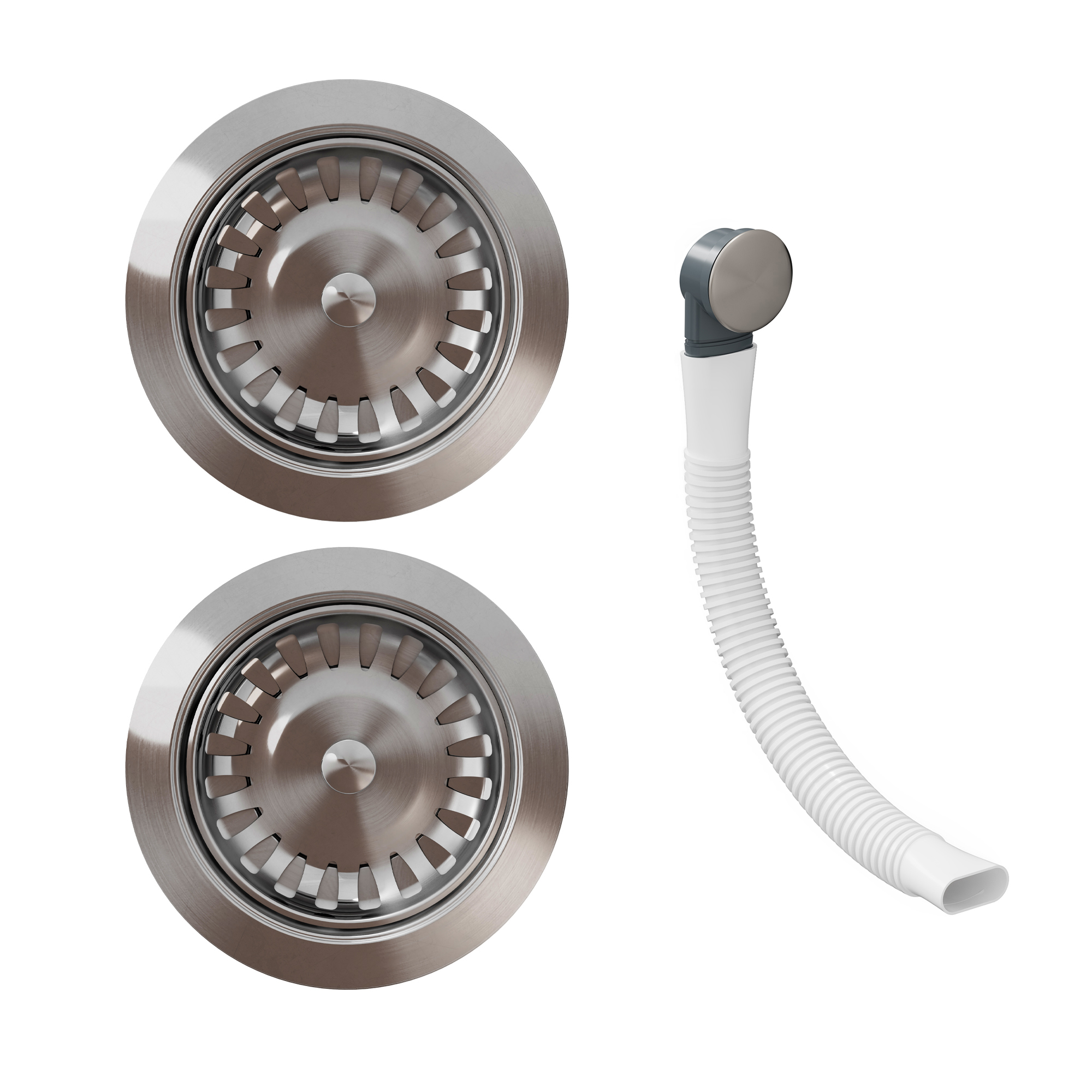 Butler & Rose Premium 90mm 1.5 & 2 Bowl Kitchen Sink Strainer Wastes with Round Overflow