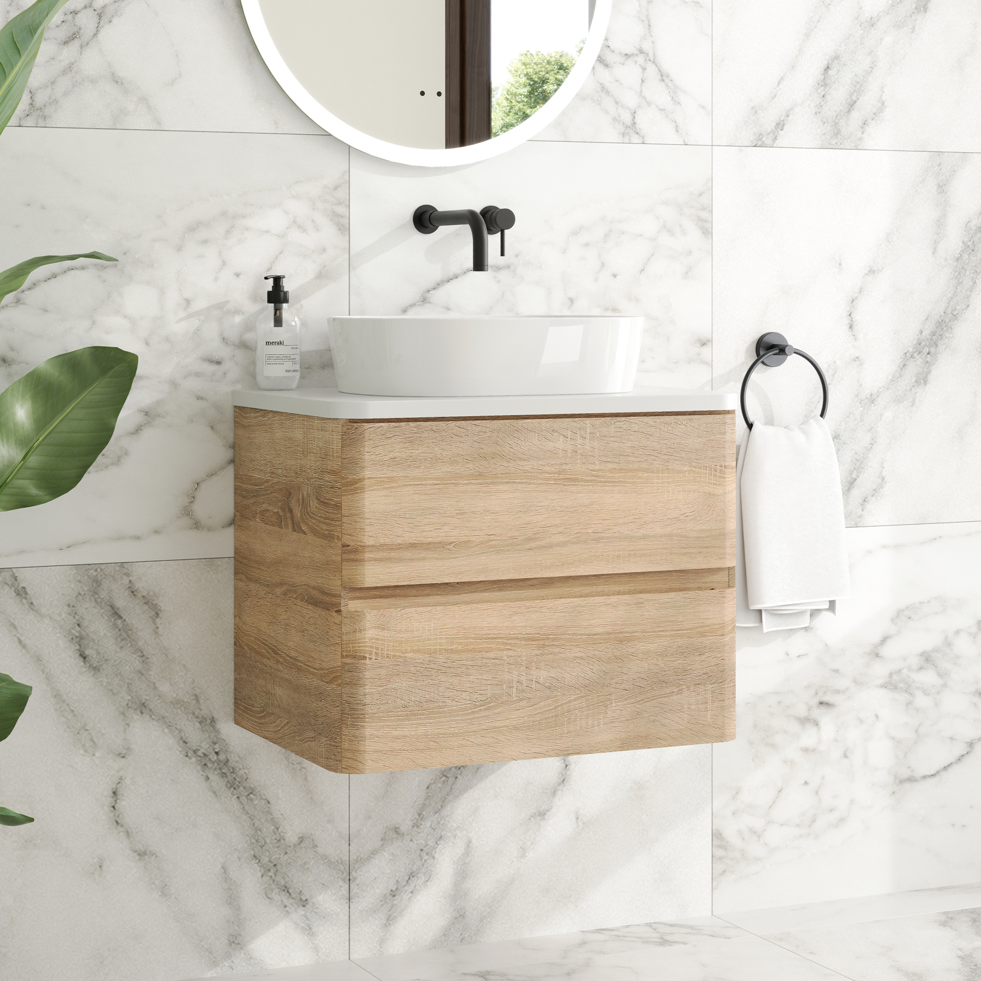 Drench Origin 600mm Wall Mounted Vanity Unit & Countertop