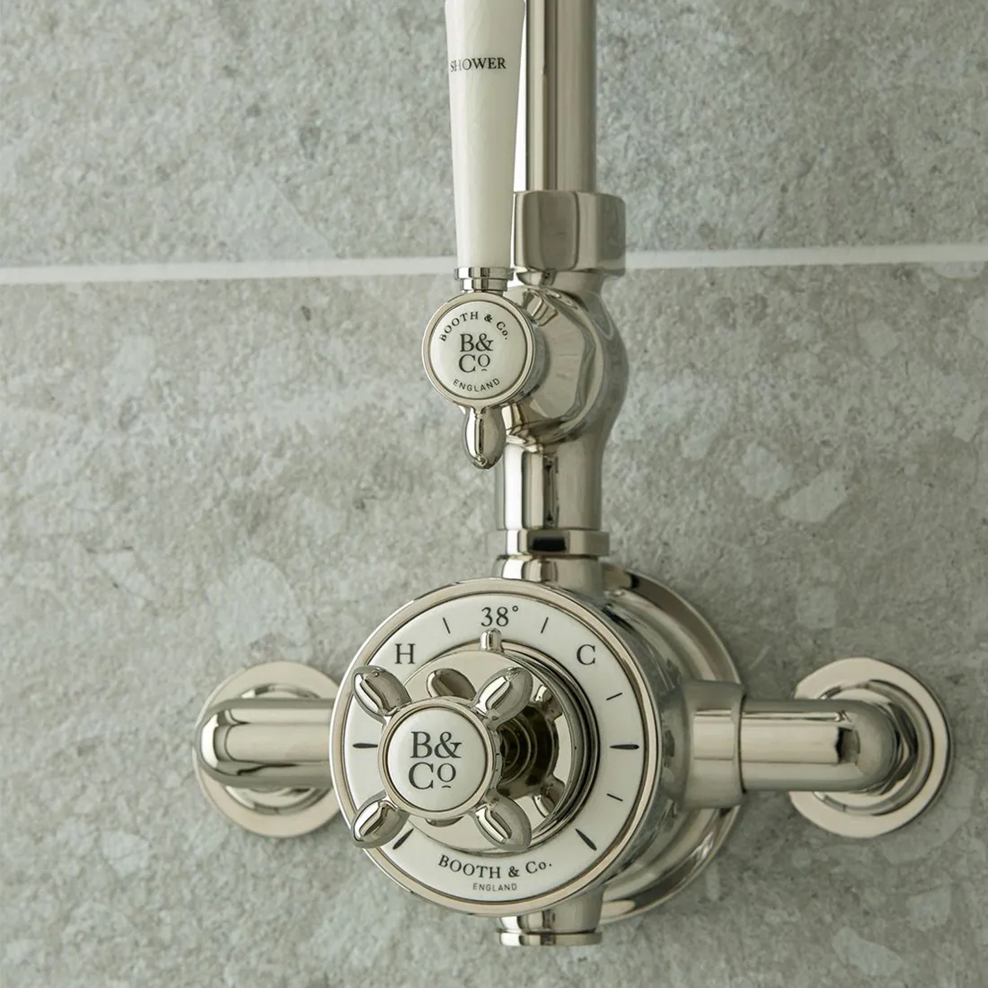 Booth & Co Axbridge Traditional 2 Outlet Exposed Thermostatic Shower Set