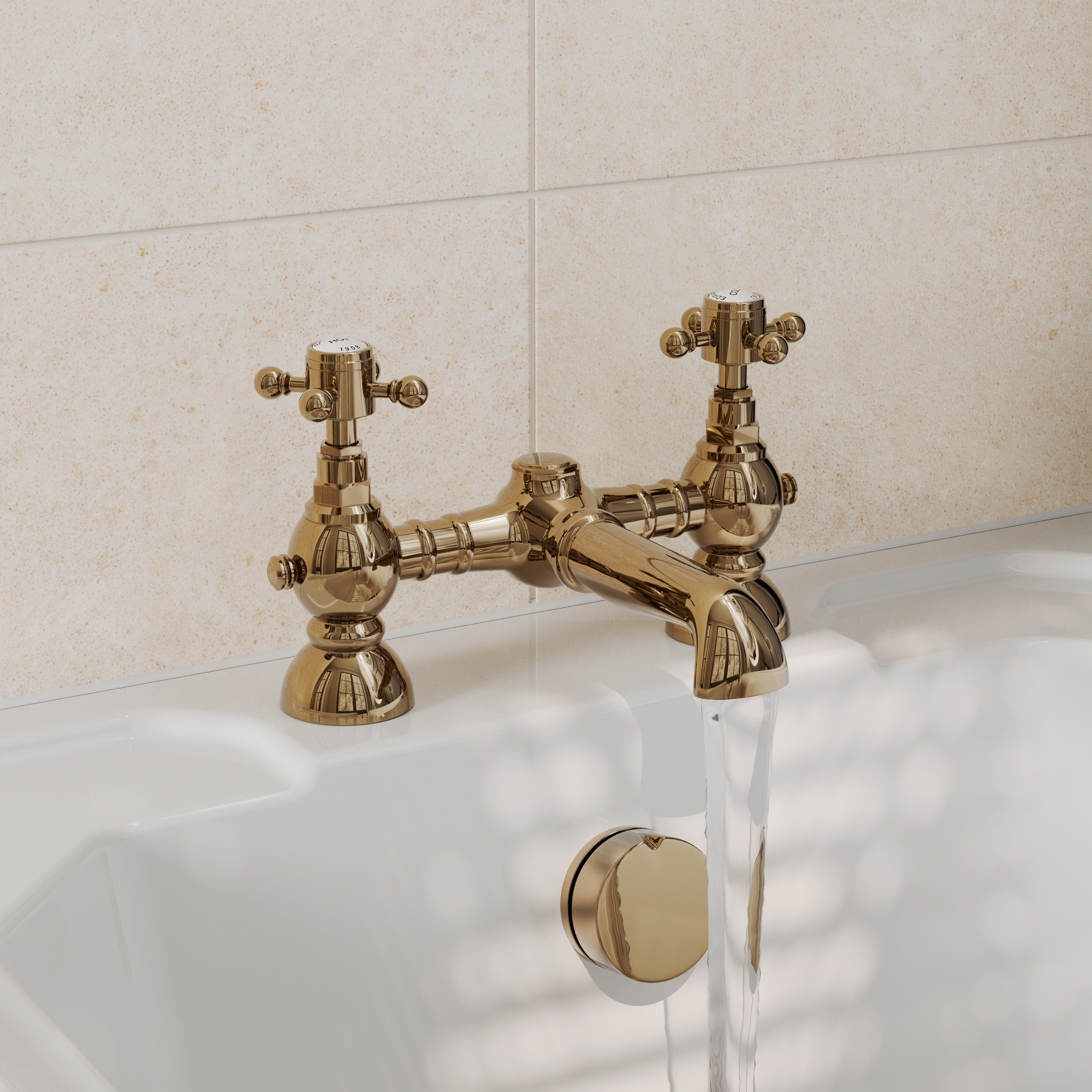 Butler & Rose Eliza Crosshead Deck Mounted Bath Filler Tap