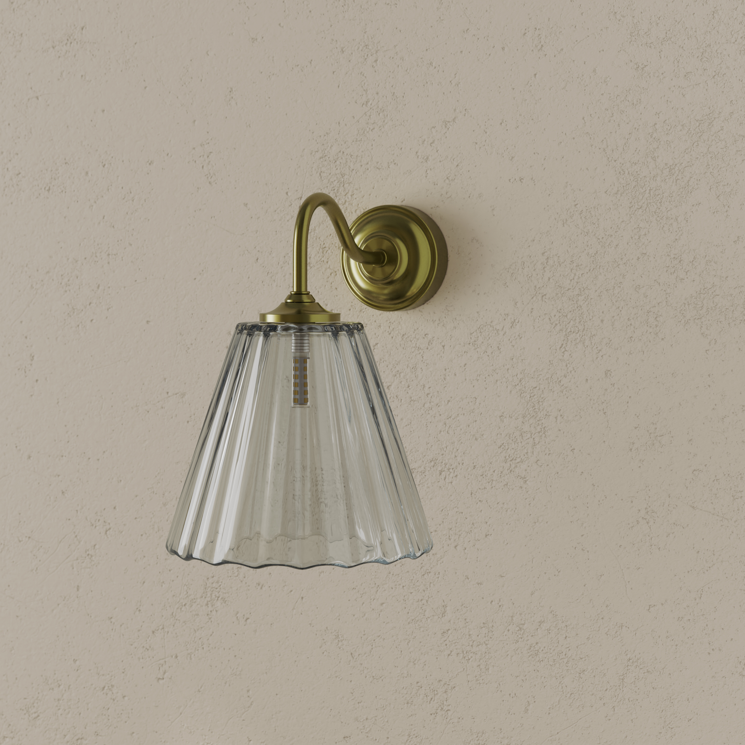 Butler & Rose Fluted Glass Shade Wall Light