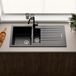 Vellamo Horizon 1.5 Bowl Black Granite Composite Kitchen Sink & Waste - 1000 x 500mm