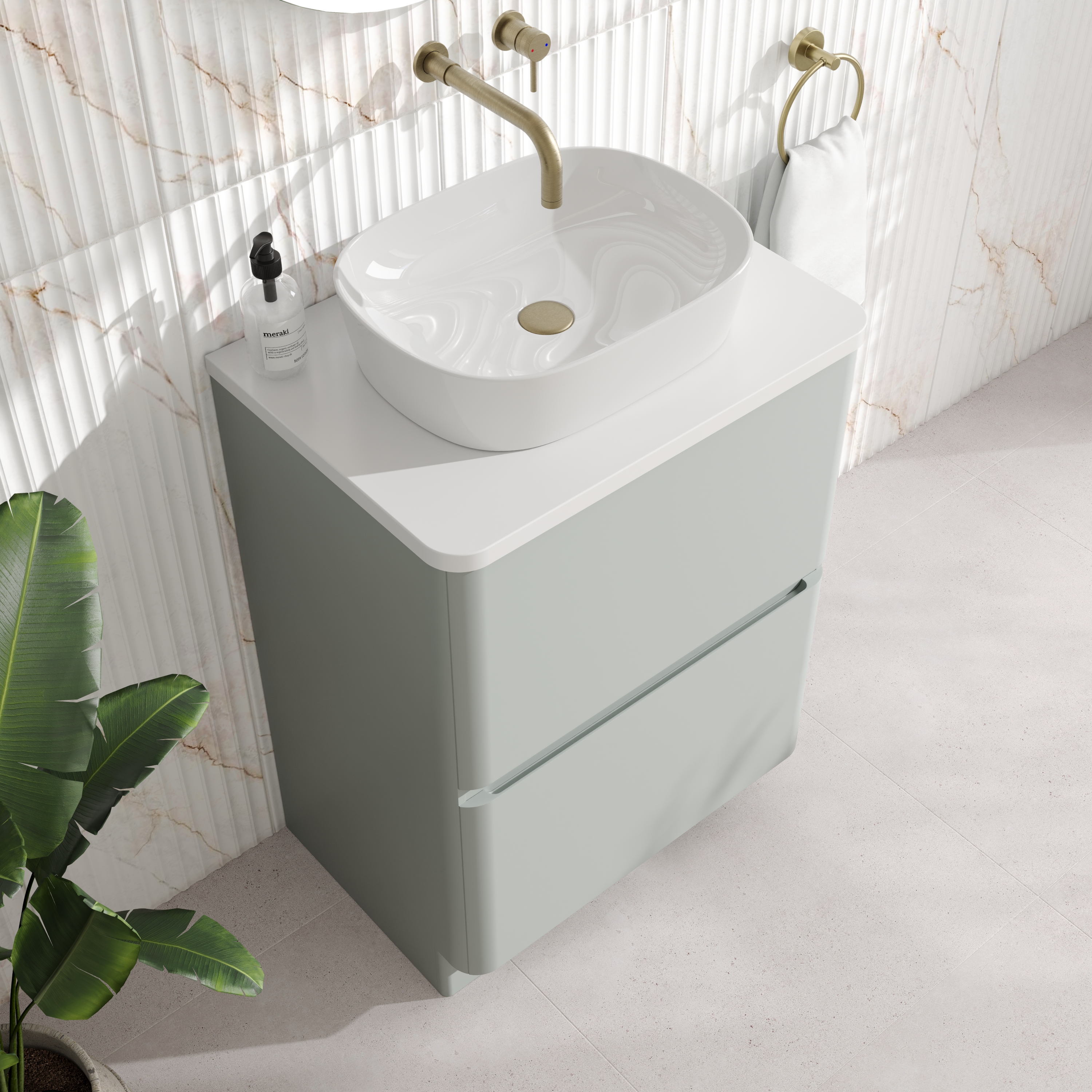 Drench Origin 600mm Floorstanding Vanity Unit & Countertop