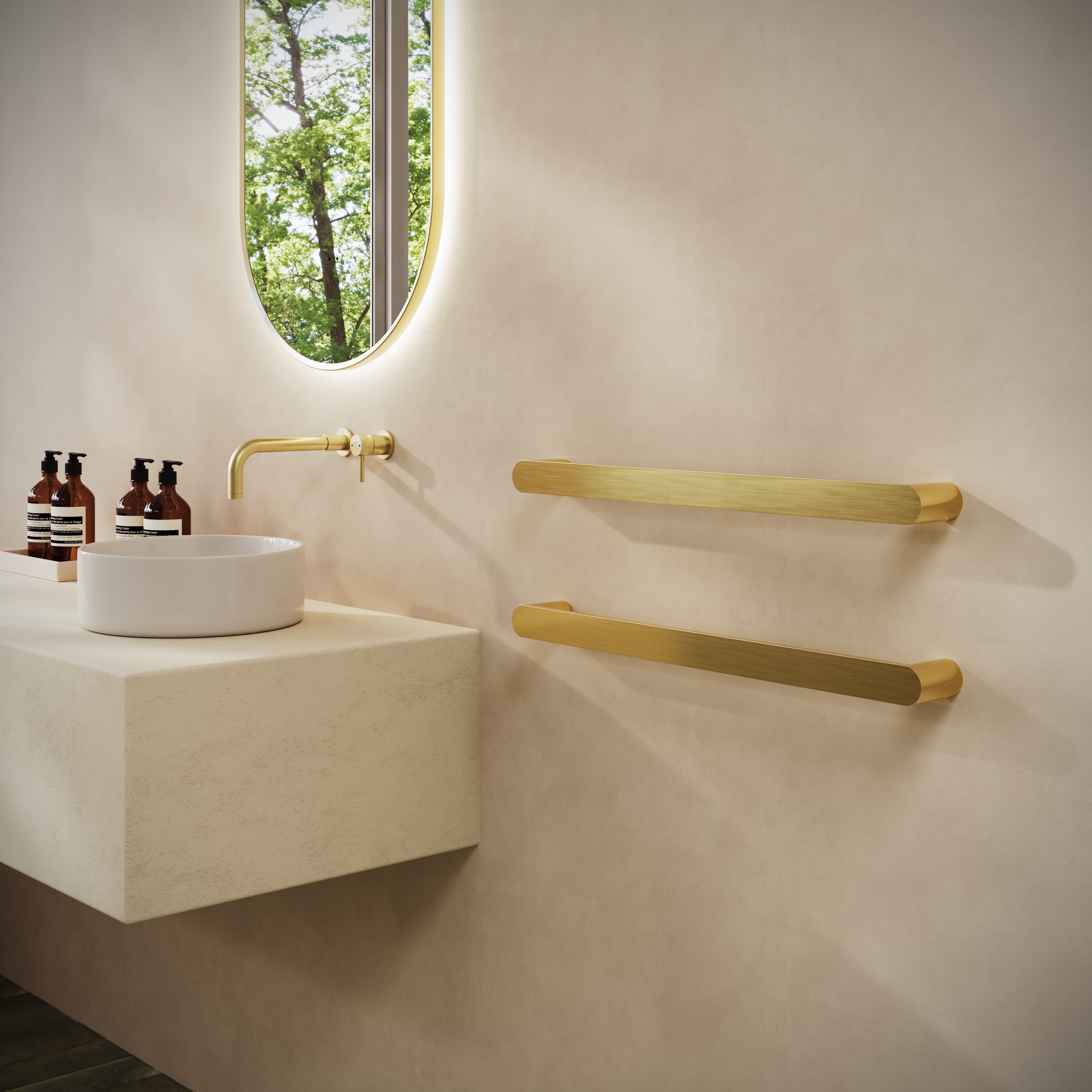 Toasty Duna Polished Brass Electric Heated Towel Rail