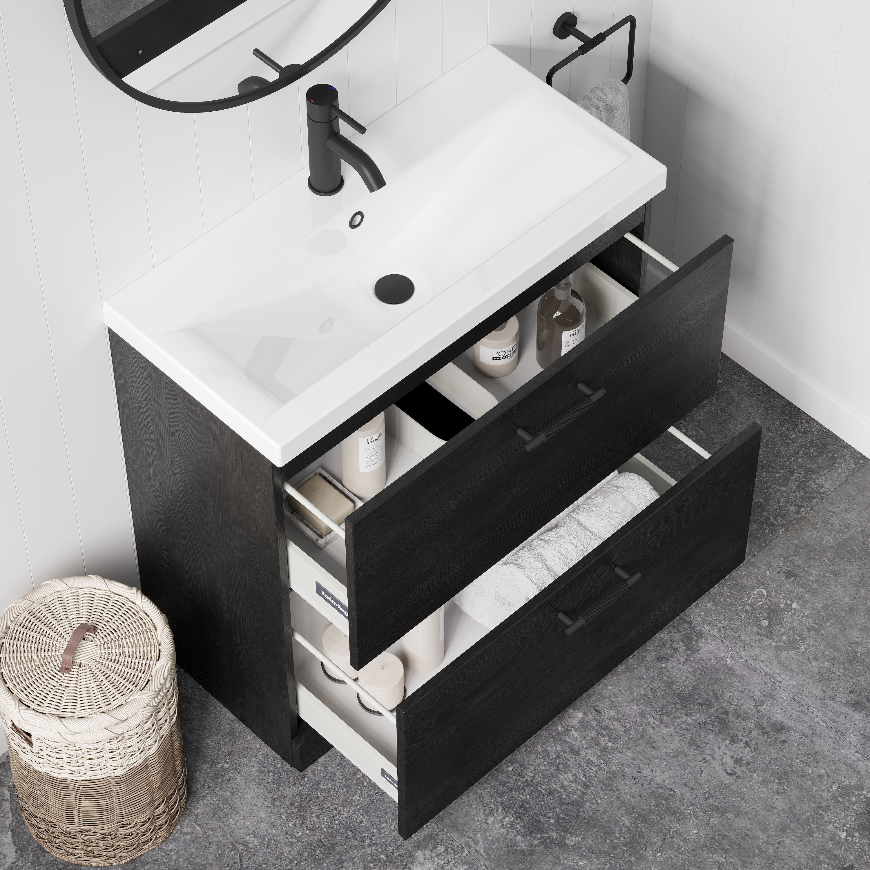 Erin 800mm Floorstanding 2 Drawer Vanity Unit & Basin