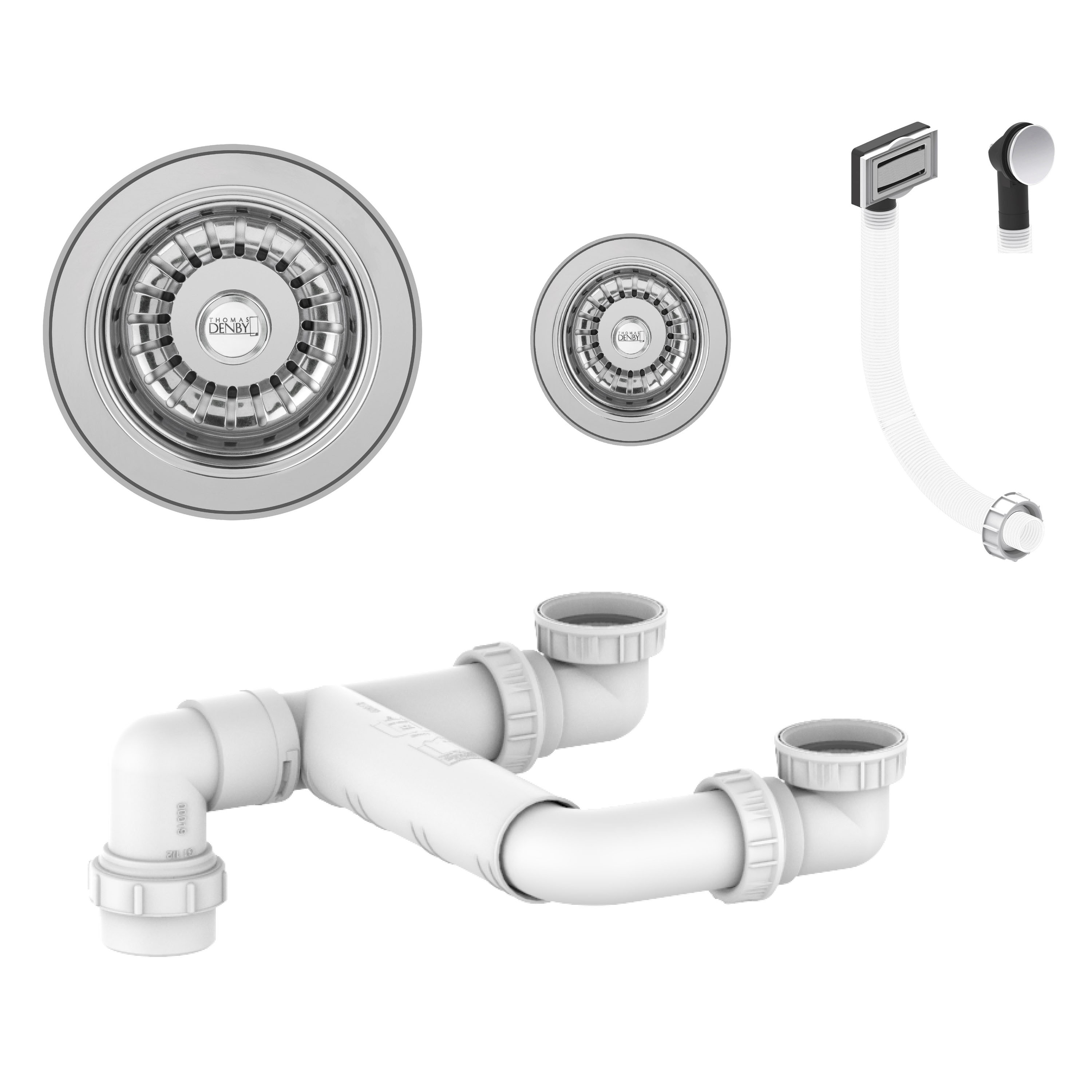 Thomas Denby 1.5 Bowl Deluxe Waste Kit - Chrome