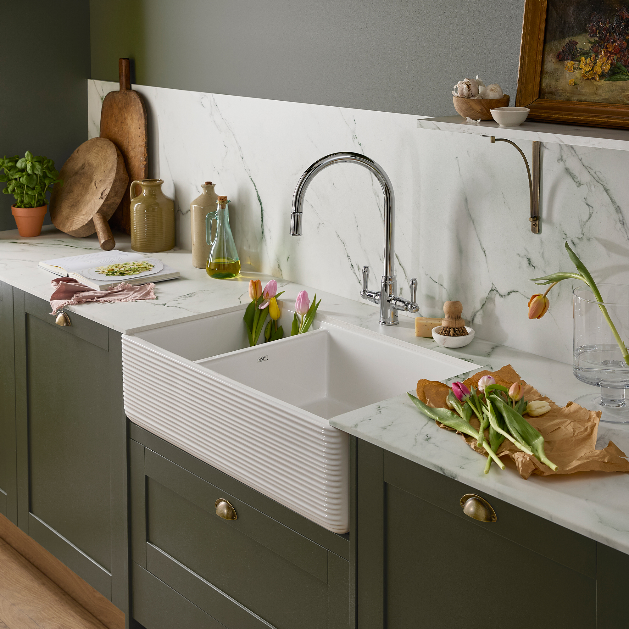 Clearwater Broadway Traditional Pull Out Mono Kitchen Mixer Tap