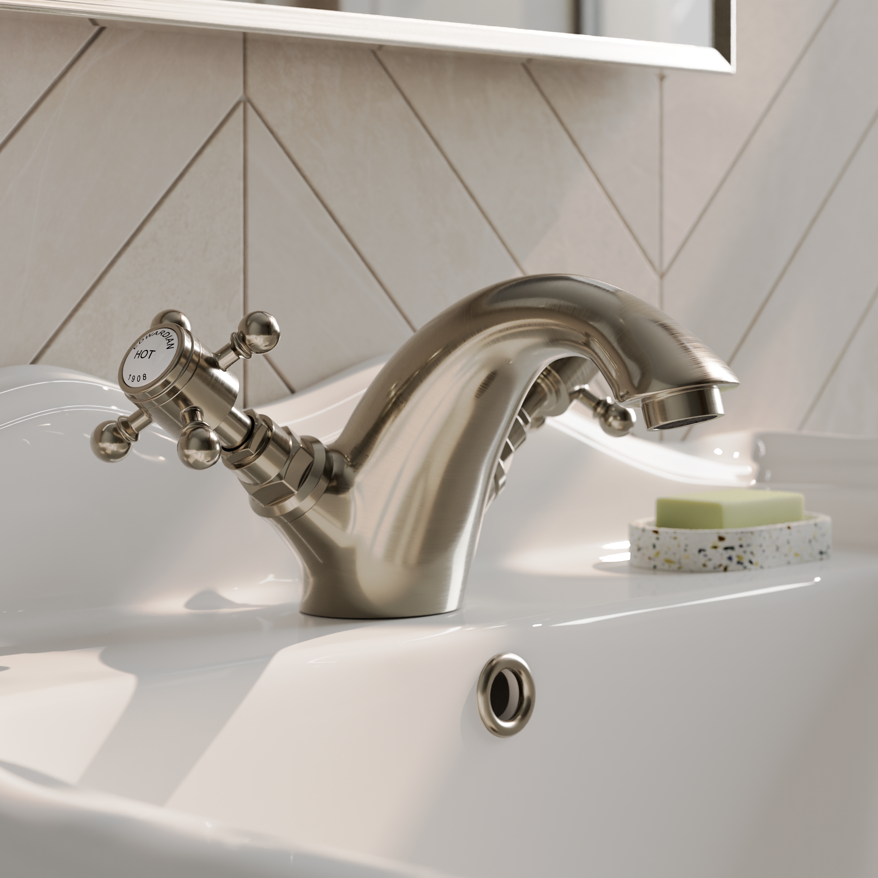 Butler & Rose Eliza Crosshead Mono Basin Mixer Tap & Waste