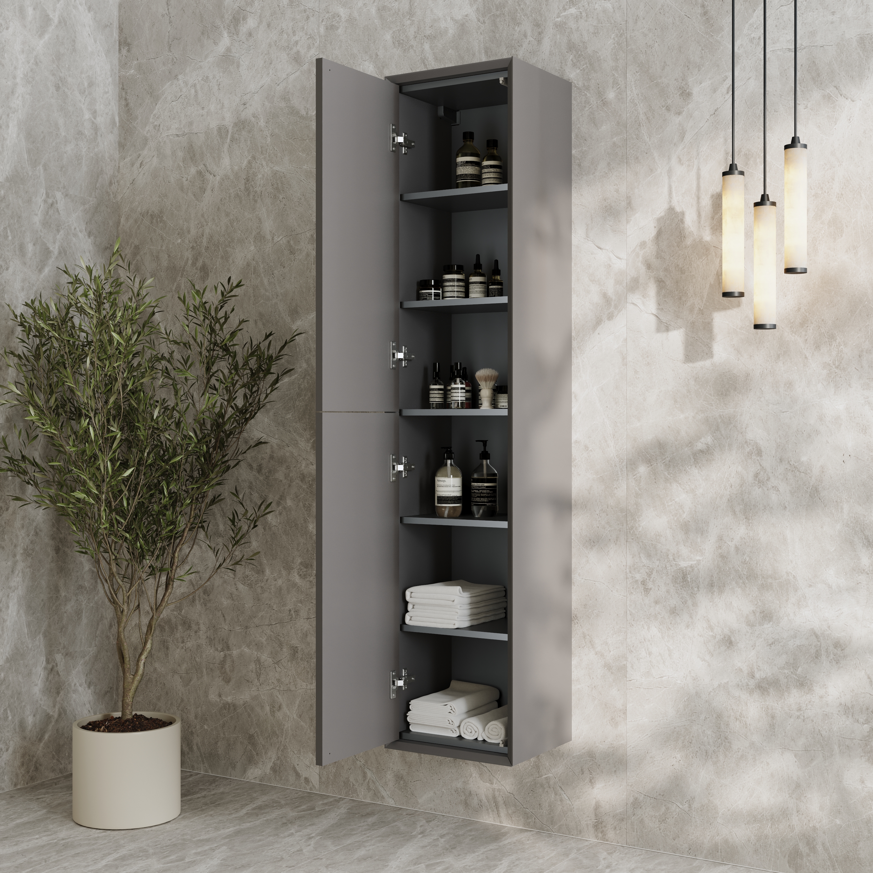 Oslo 1600mm Tall Wall Mounted Storage Unit