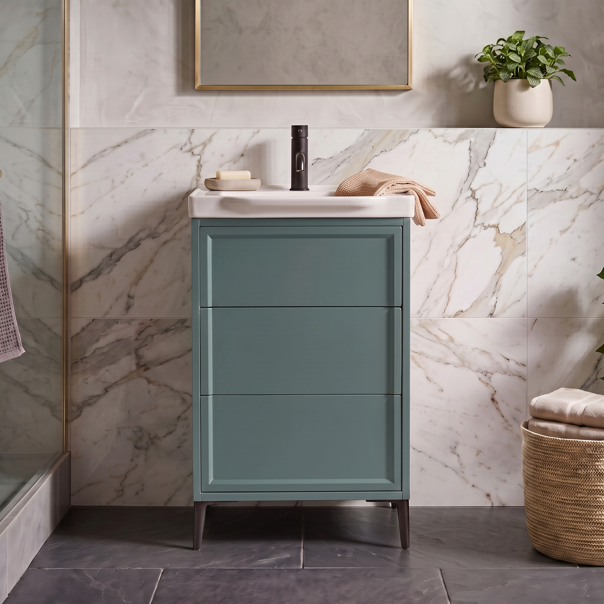 Elara 500mm Floorstanding Vanity Unit & Basin with Leg Set