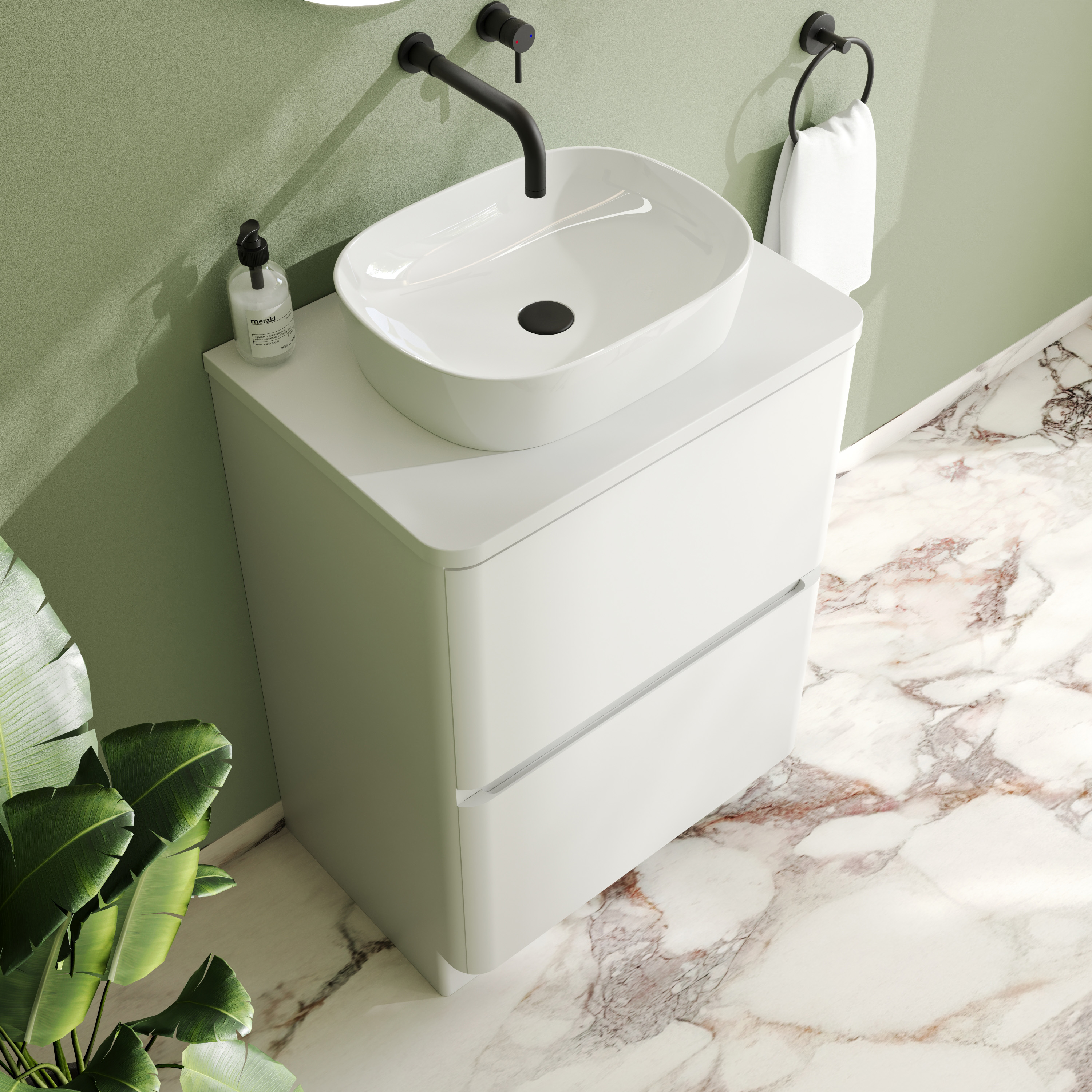 Drench Origin 600mm Floorstanding Vanity Unit & Countertop