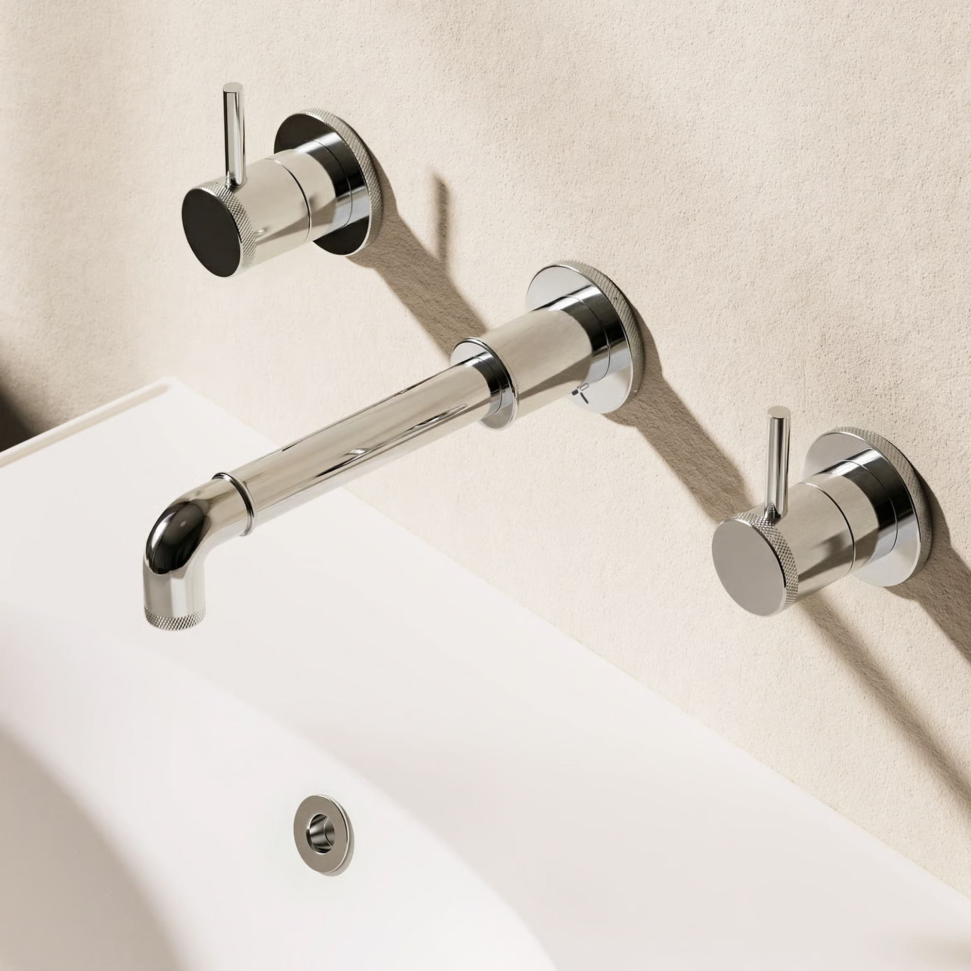 Crosswater MPRO Industrial 3 Hole Wall Mounted Basin Mixer Tap