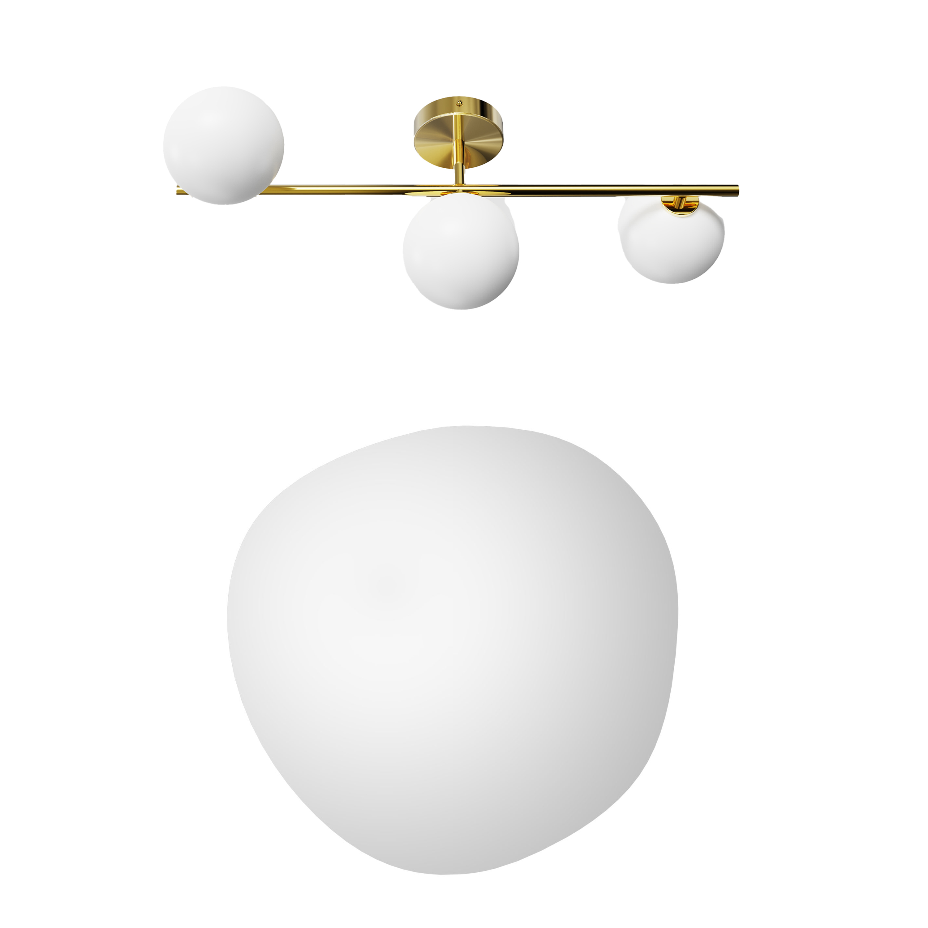 Organics Slim Mirror with 3 Sphere Light