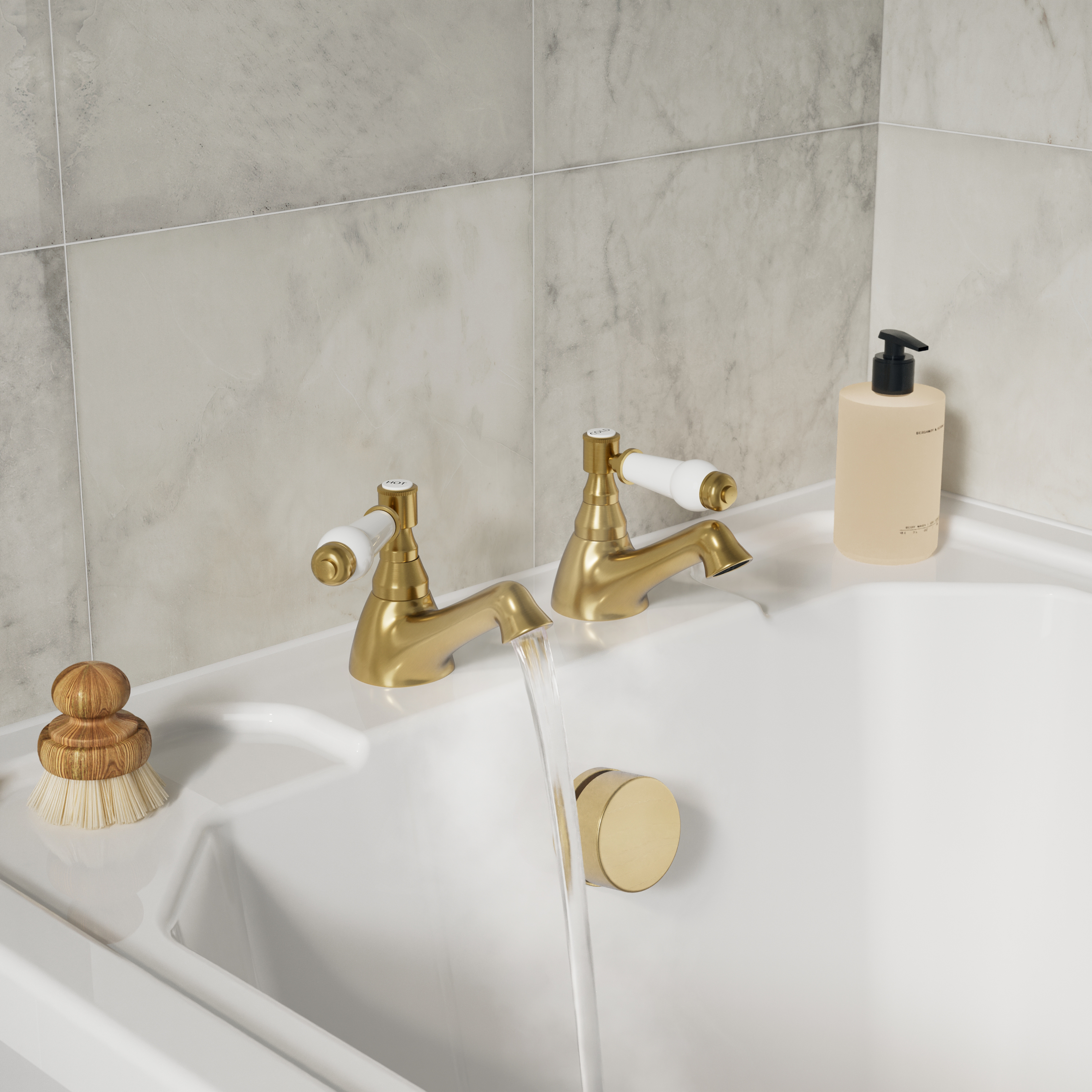 Butler & Rose Eliza Lever Bath Pillar Taps