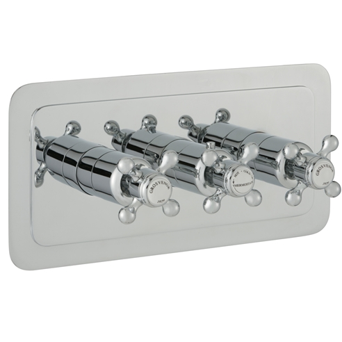 Butler & Rose Caledonia Crosshead 3 Outlet Concealed Thermostatic Shower Valve - Horizontal