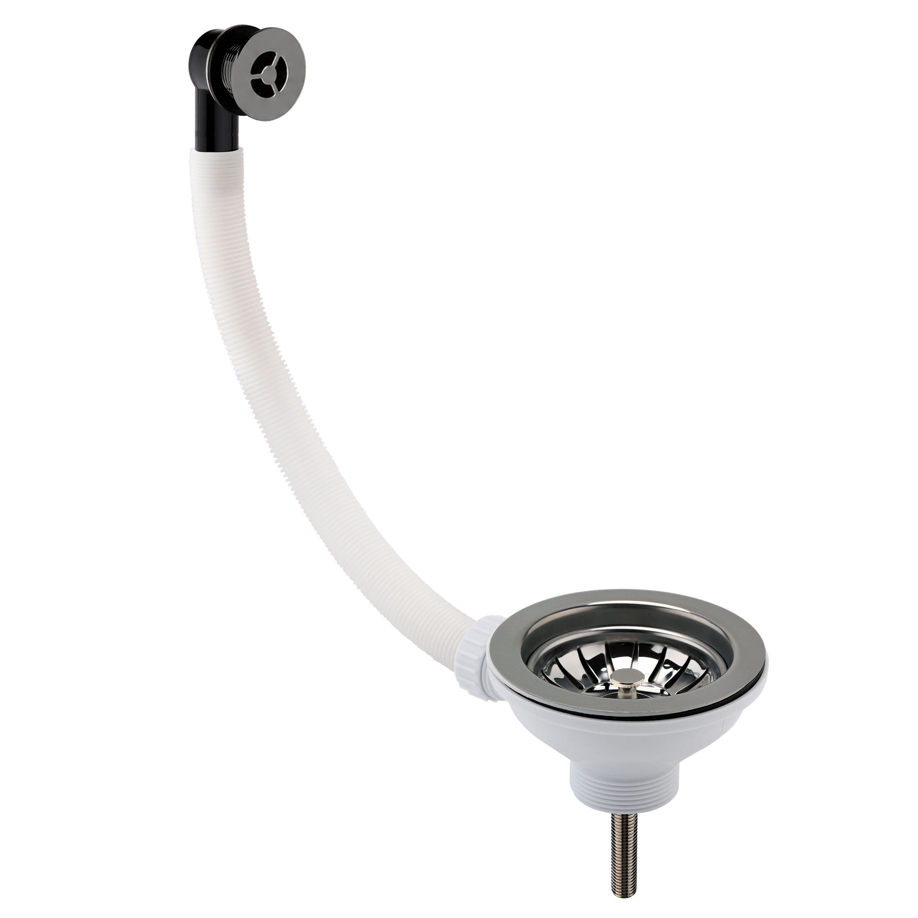 Butler & Rose Basket Strainer Waste with Round Overflow for Ceramic Kitchen Sinks