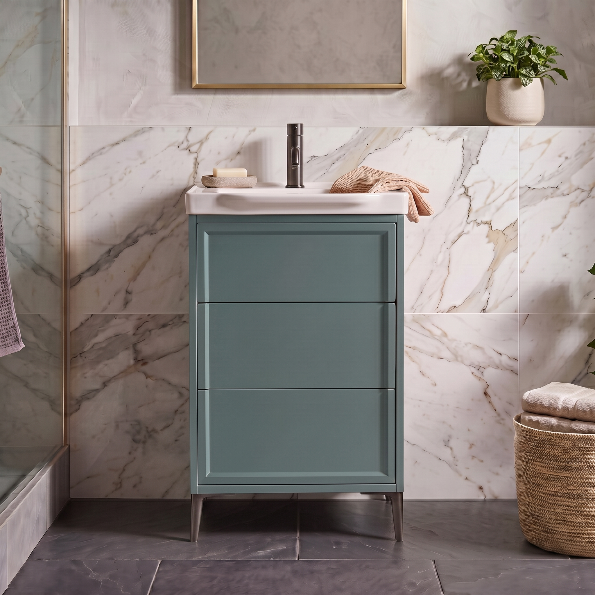 Elara 500mm Floorstanding Vanity Unit & Basin with Leg Set